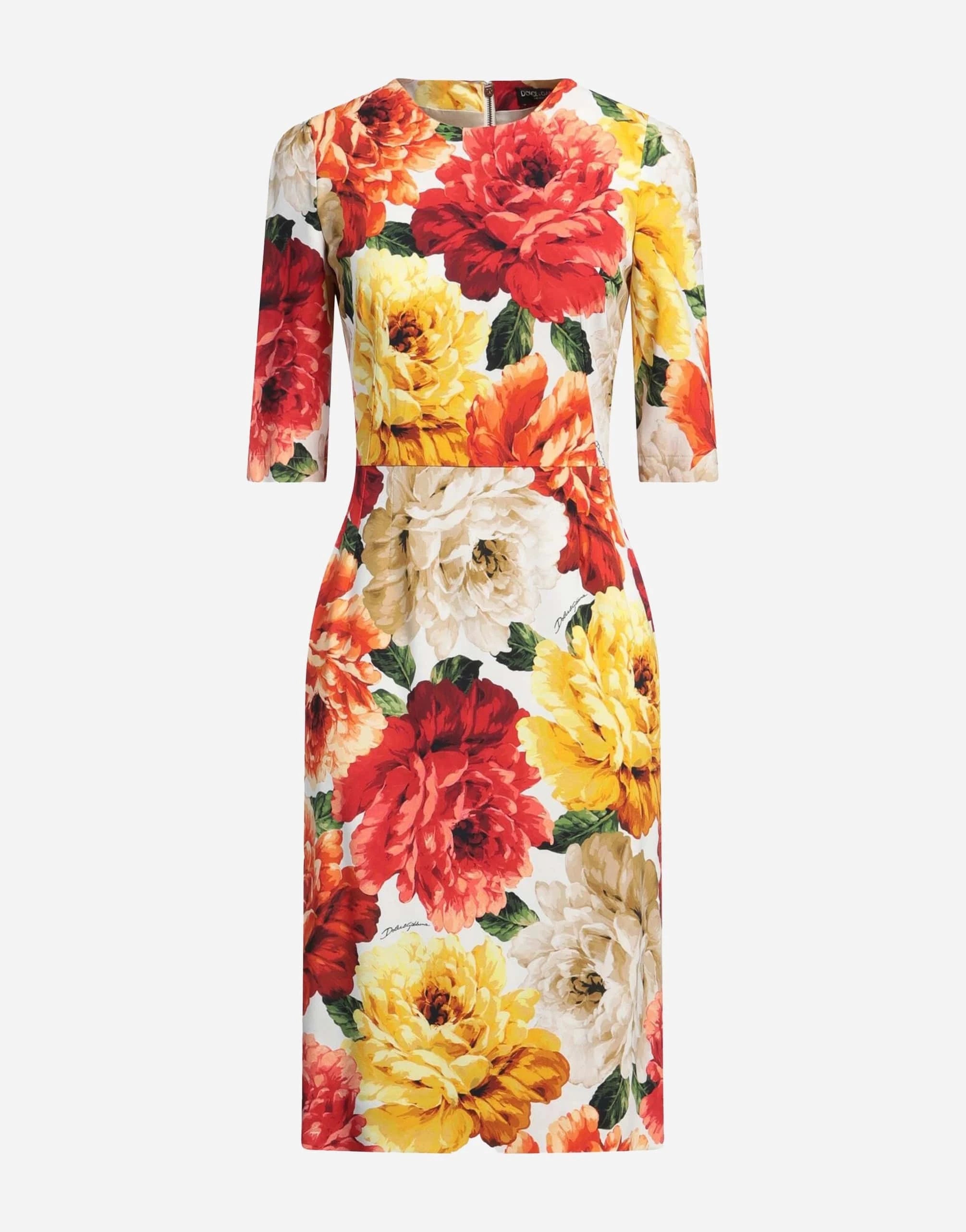 Dolce & Gabbana Multicolor Floral-Print Sheath Dress
