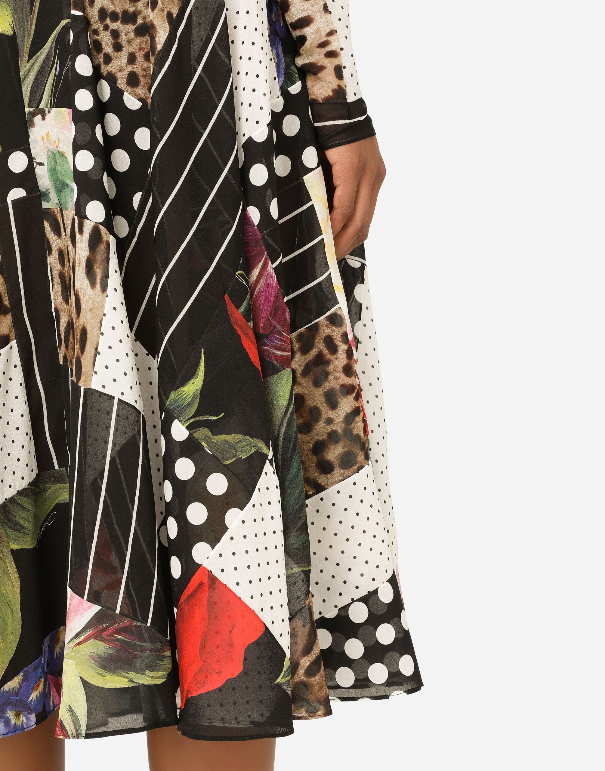 Dolce & Gabbana Multicolor Patchwork Leopard Dress