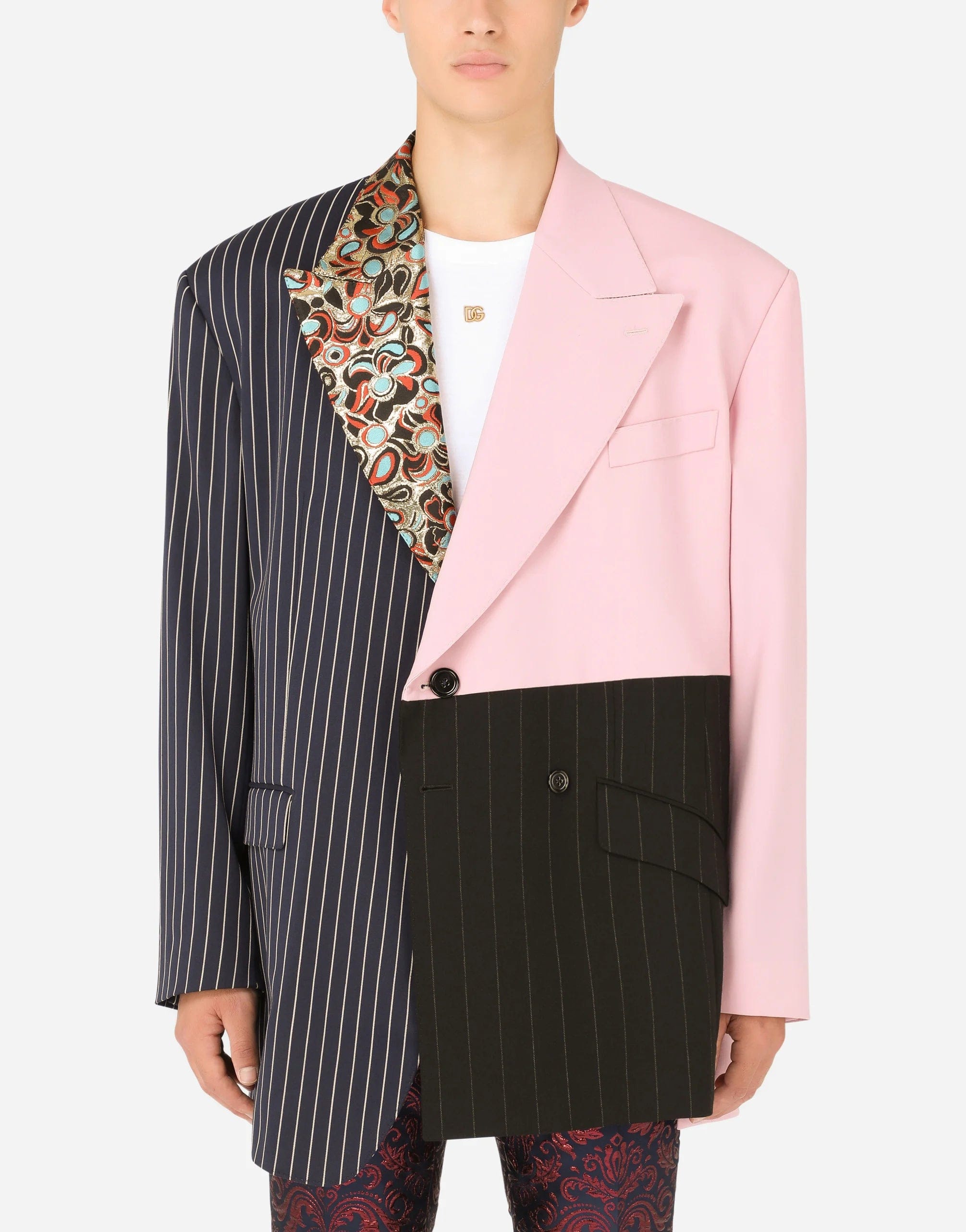 Dolce & Gabbana Oversize Patchwork Fabric Jacket