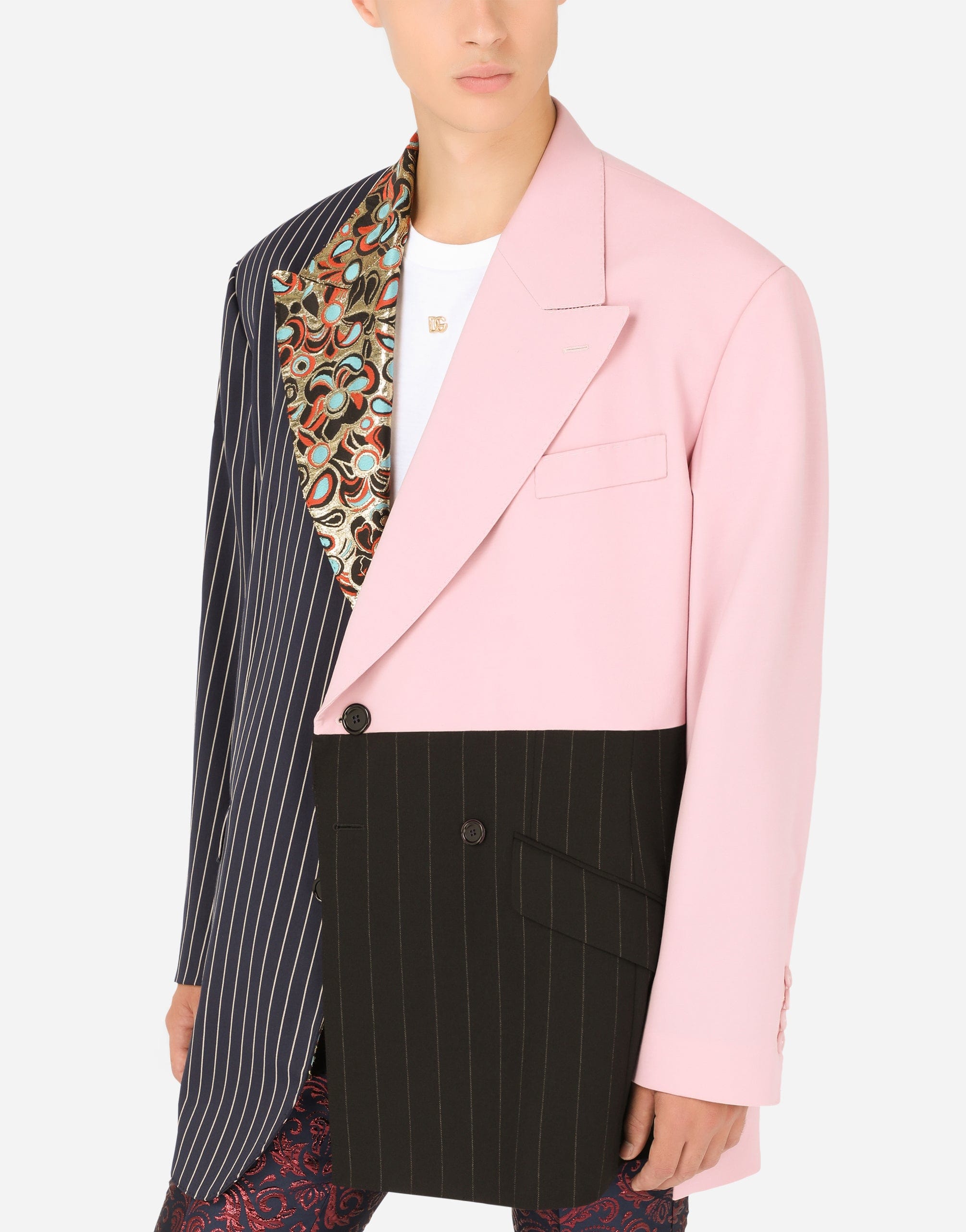 Dolce & Gabbana Oversize Patchwork Fabric Jacket