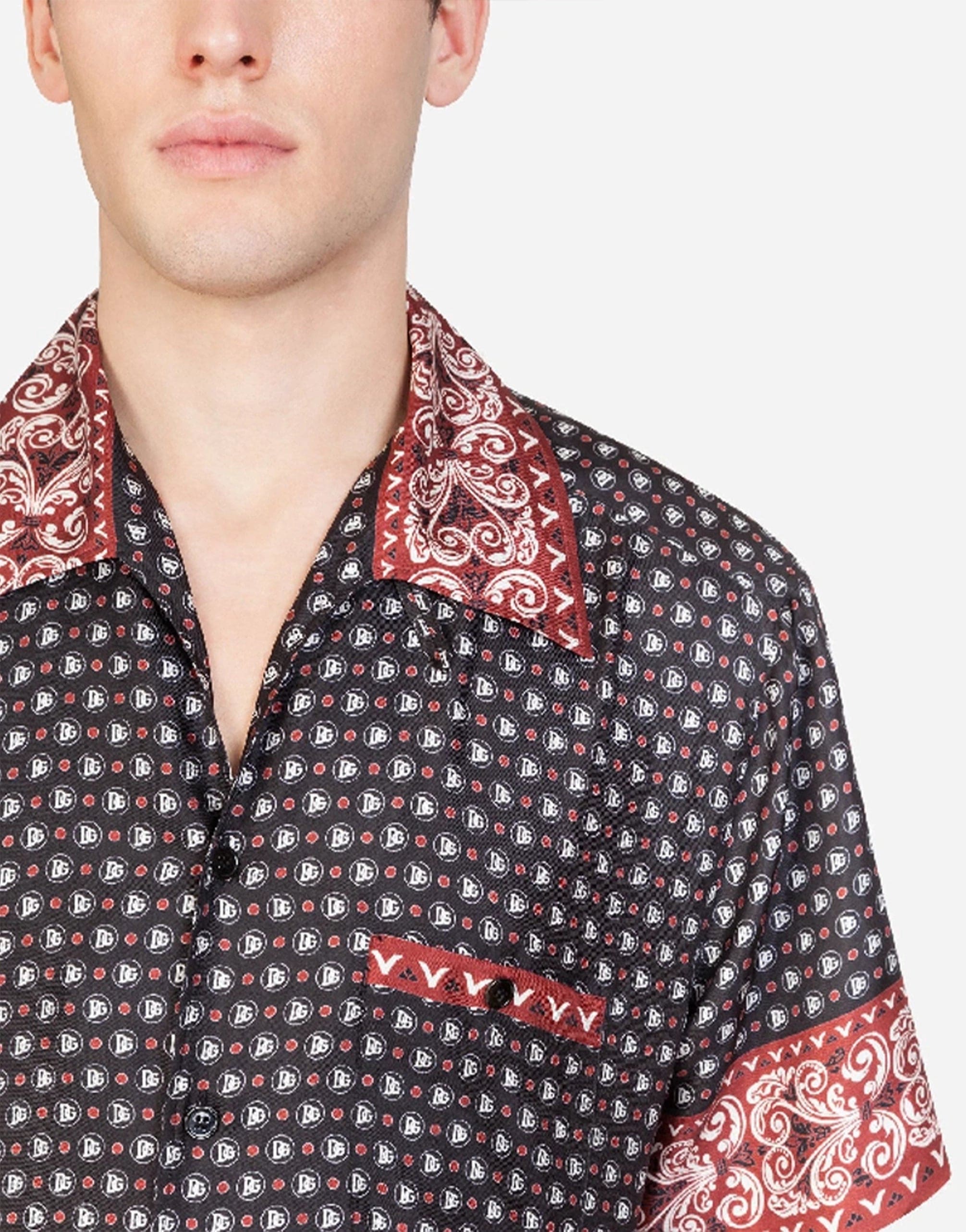 Dolce & Gabbana Multicolor Patterned Silk Casual Shirt