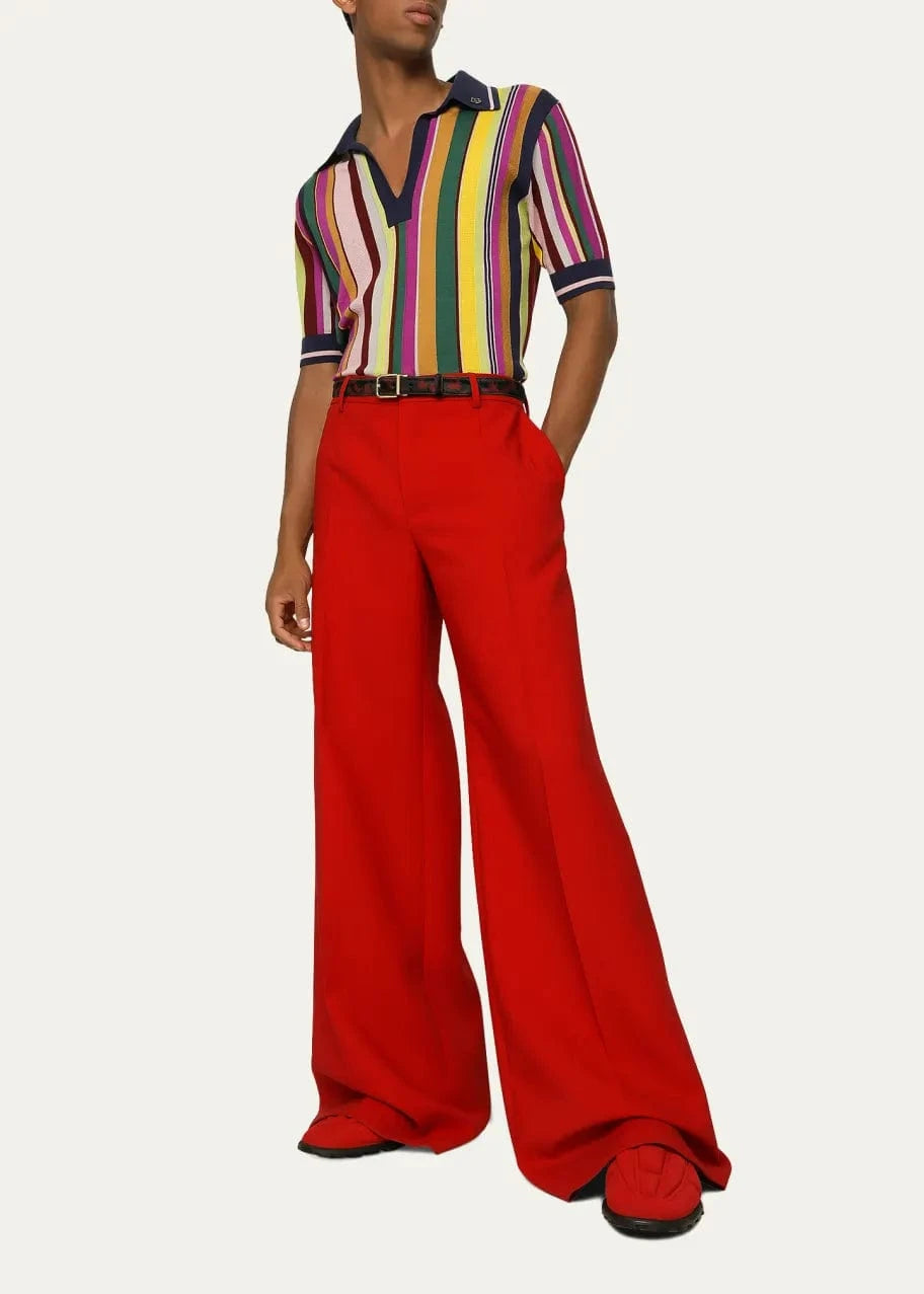 Dolce & Gabbana Multicolor Silk-Cashmere Polo Shirt