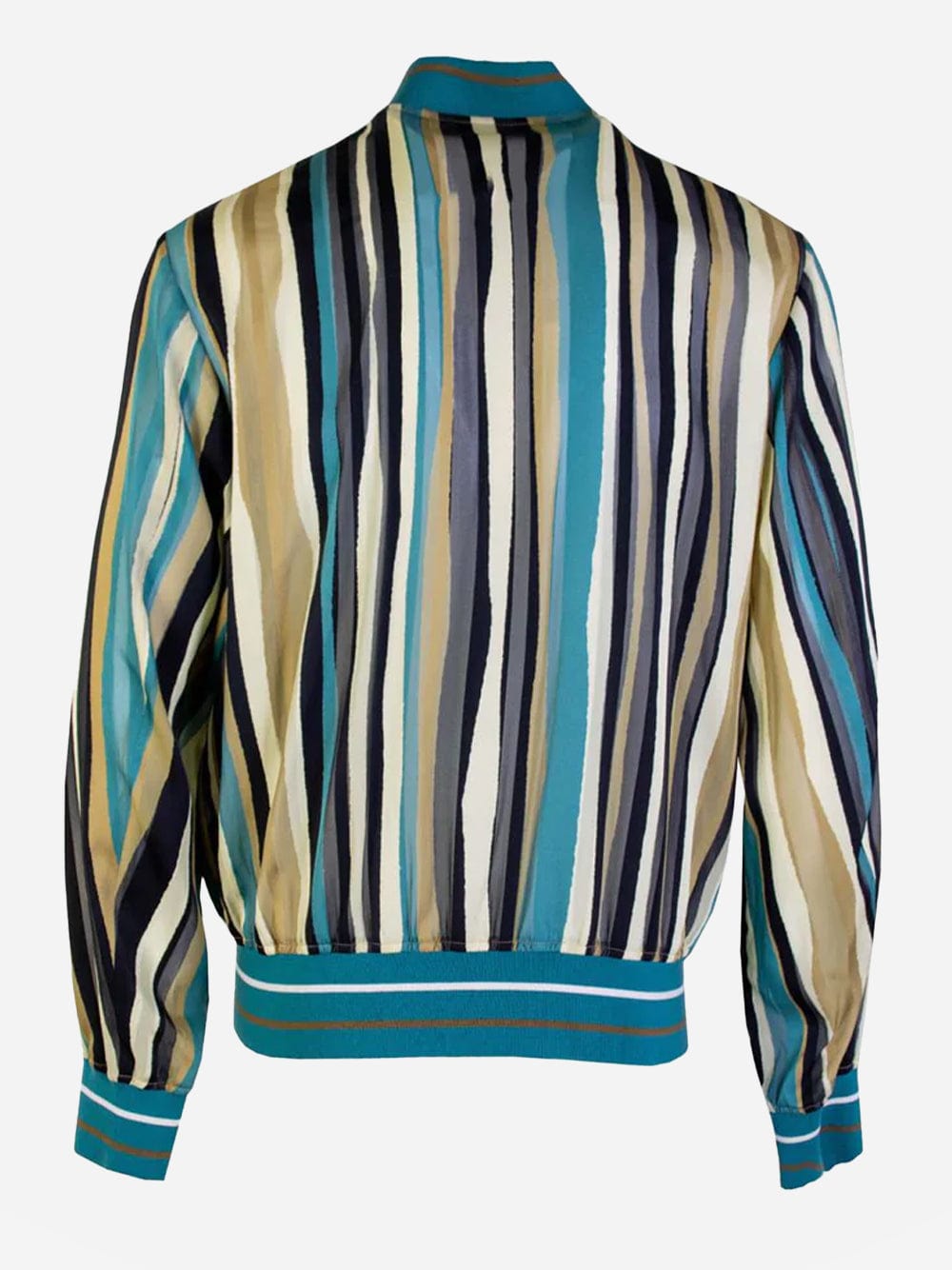 Dolce & Gabbana Multicolor Striped Bomber Jacket