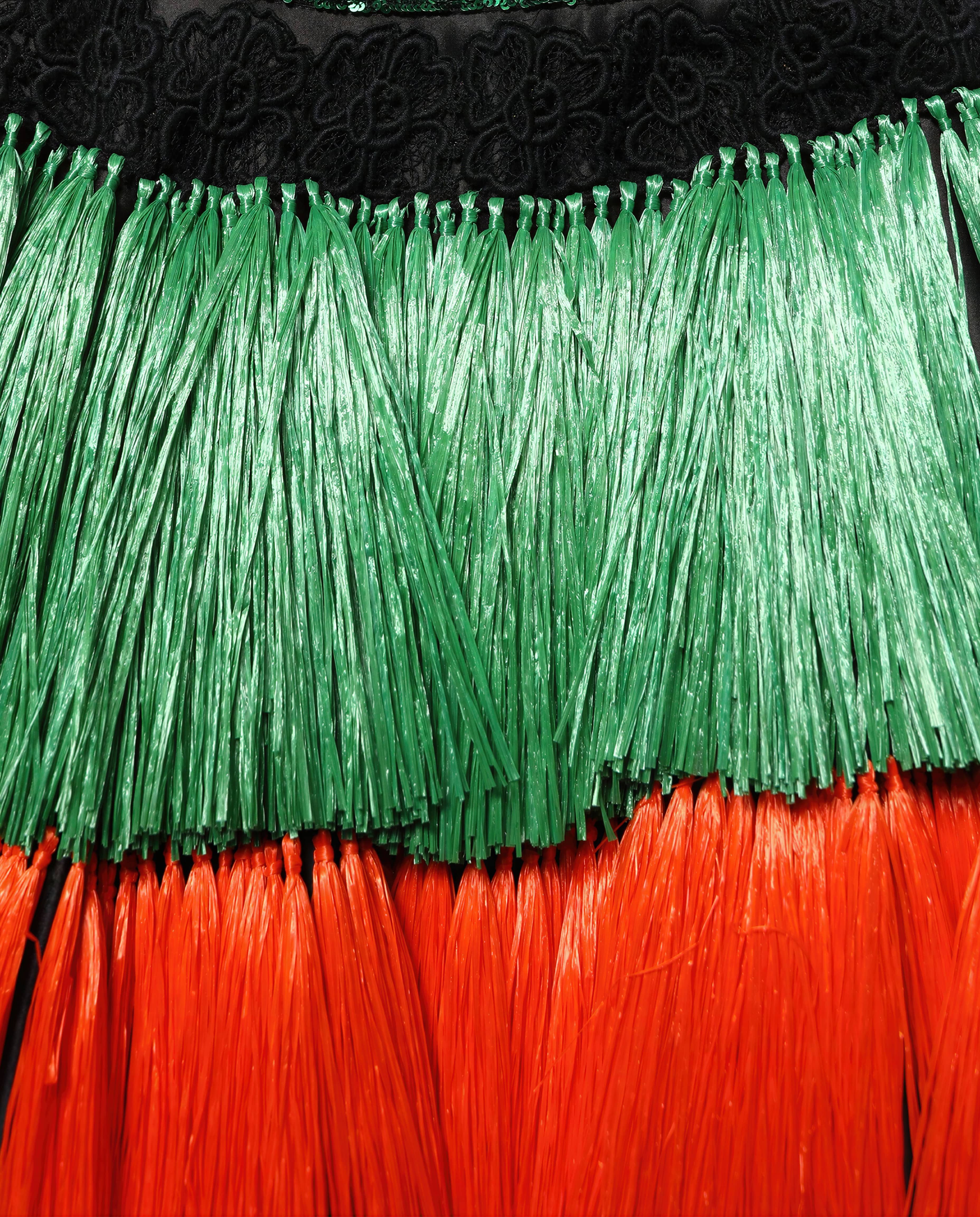 Dolce & Gabbana Dolce & Gabbana Multicolour Tiered Fringe Embellished Midi Skirt