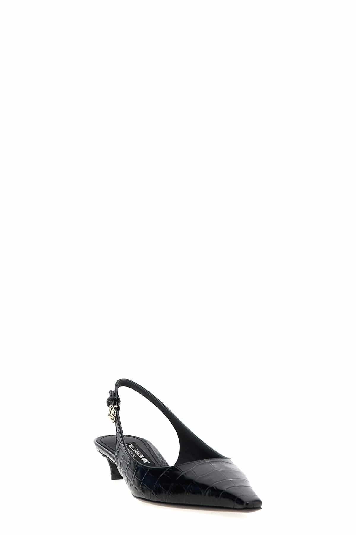 Dolce & Gabbana Mun Crocodile-Print Slingback - alternate view