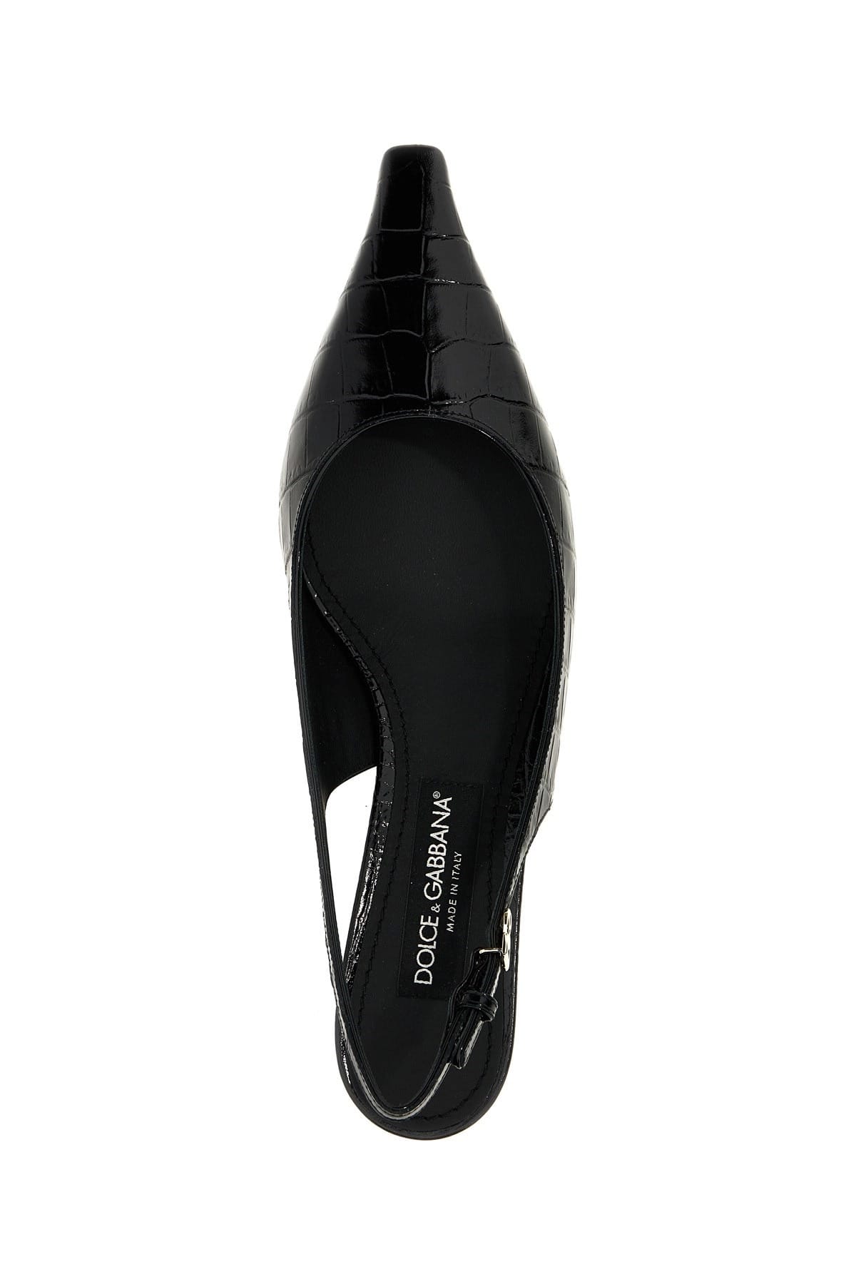 Dolce & Gabbana Mun Crocodile-Print Slingback