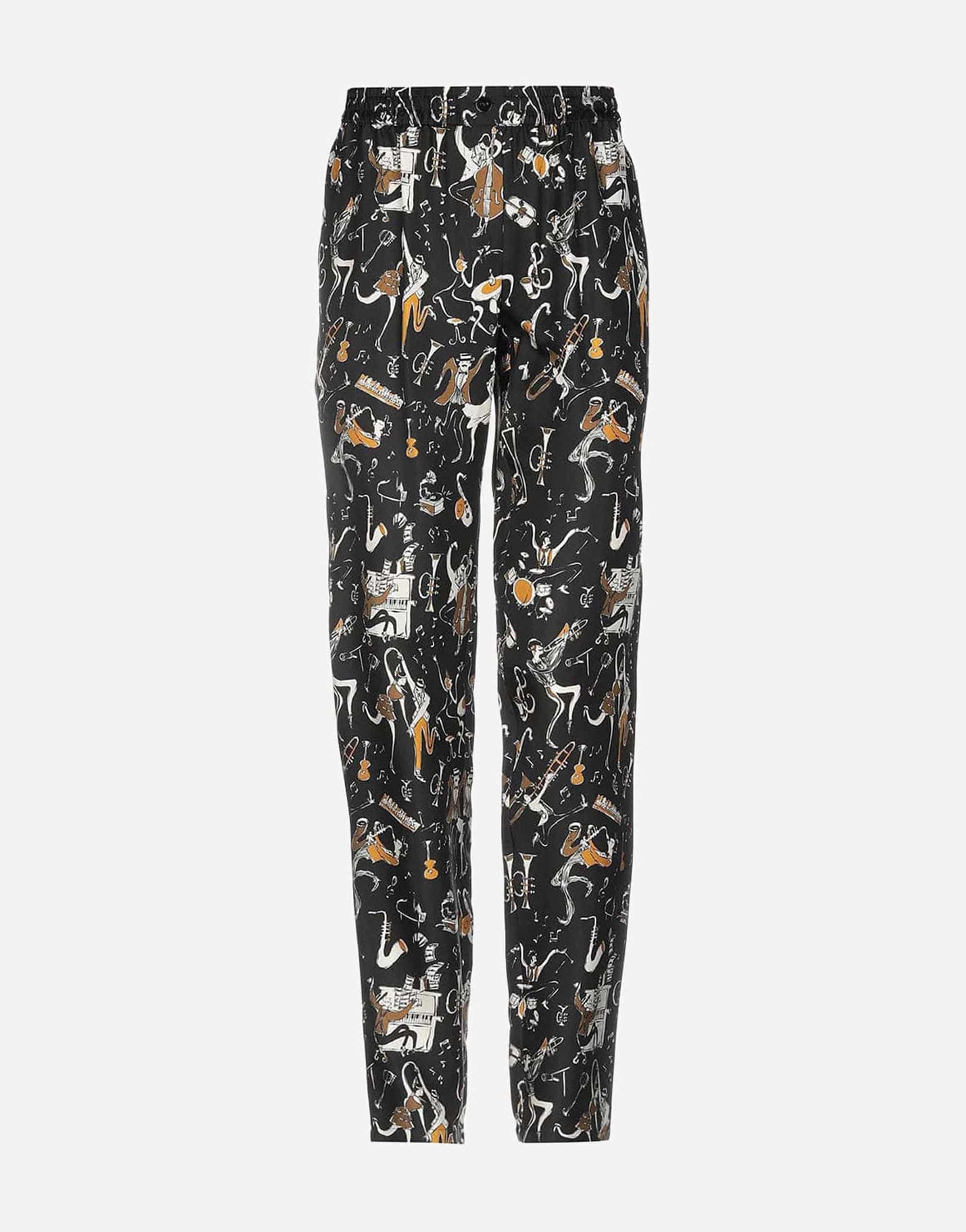 Dolce & Gabbana Musical Instrument Print Casual Trousers