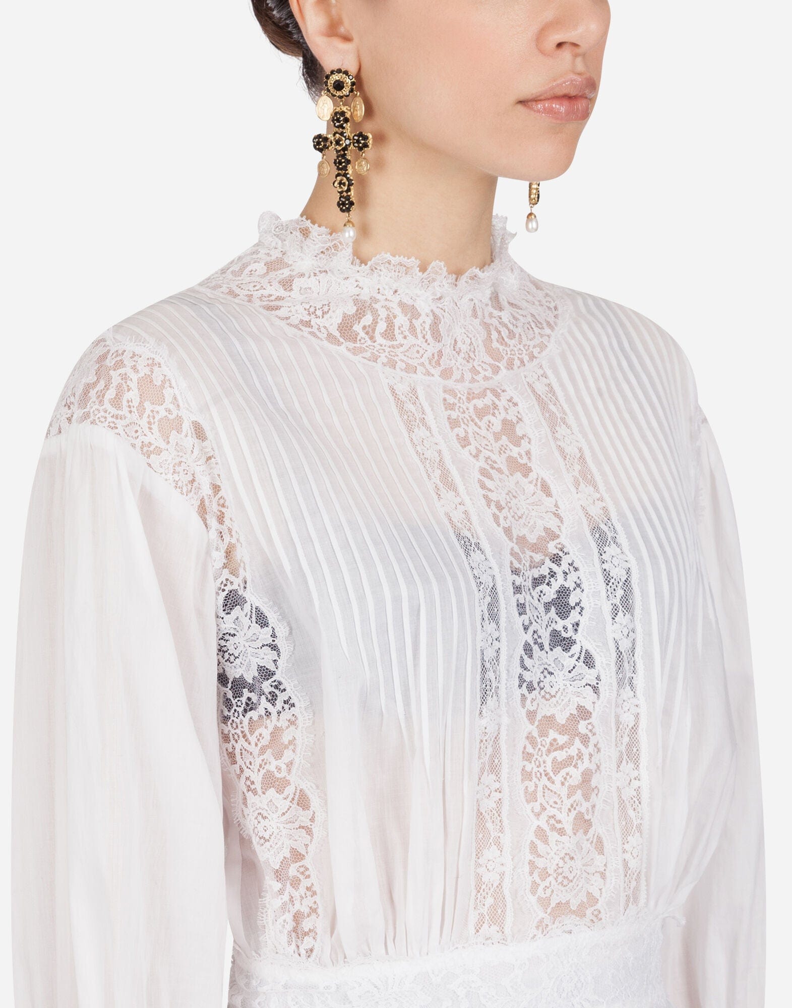 ドルチェ&ガッバーナ　レースブラウス38 Dolce & Gabbana モスリンレースブラウス | Sendegaro JP