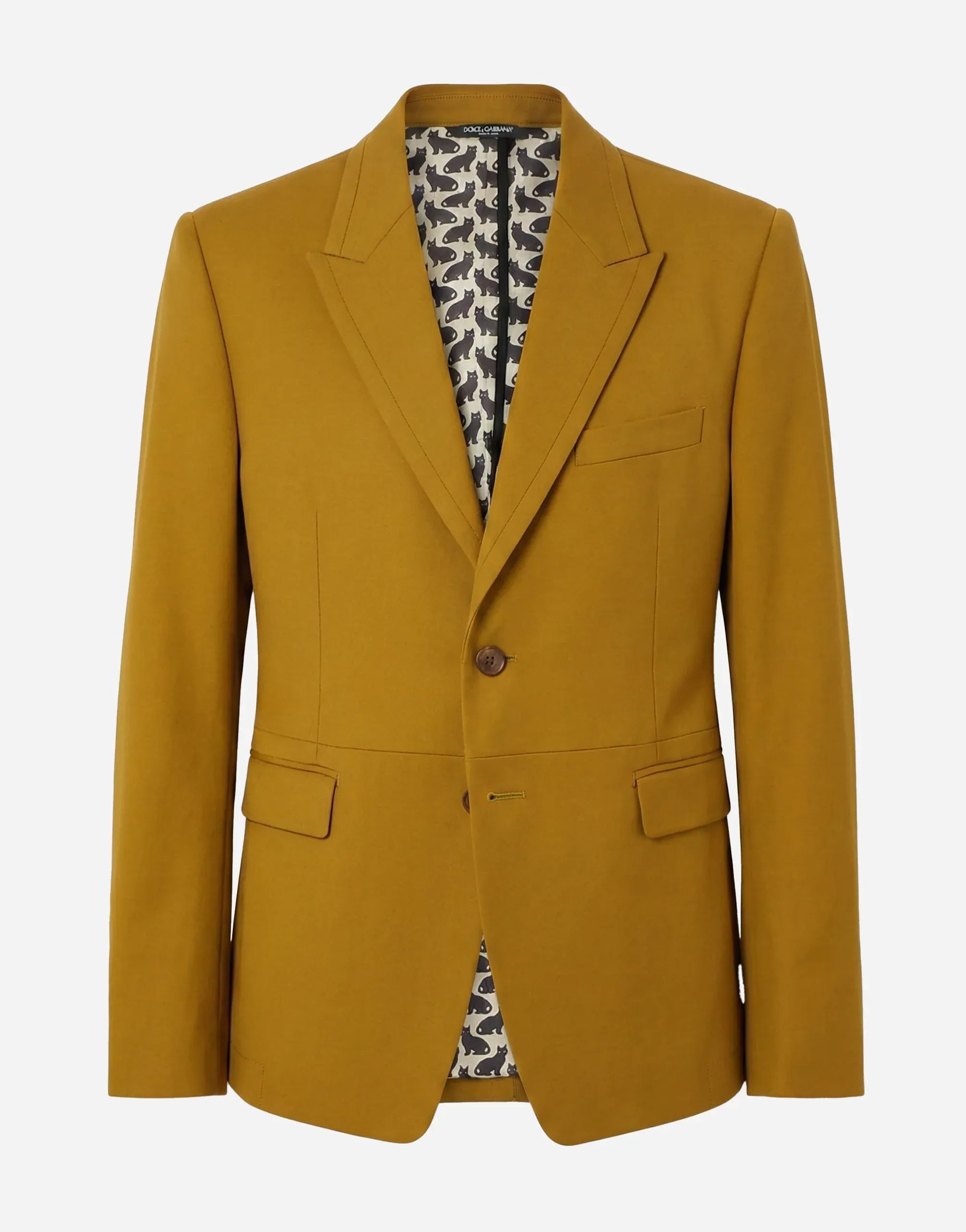 Dolce & Gabbana Mustard Single-Breasted Tailored Blazer