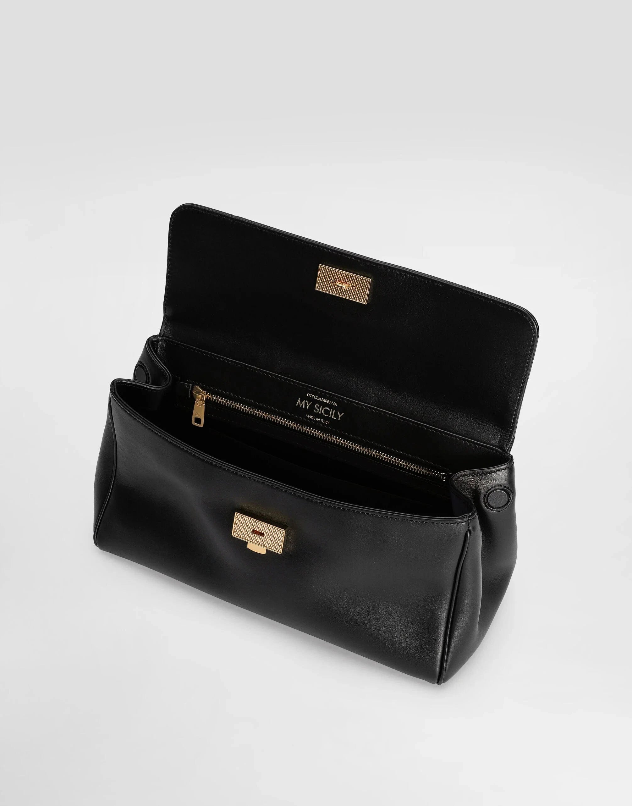 Dolce & Gabbana My Sicily Plongé Leather Handbag