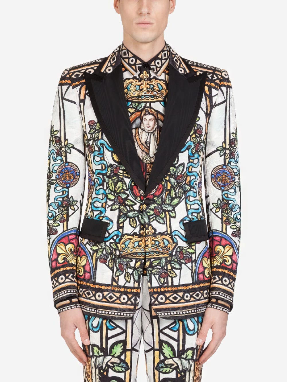 Dolce & Gabbana Napoleon Brocade Print Tuxedo Jacket