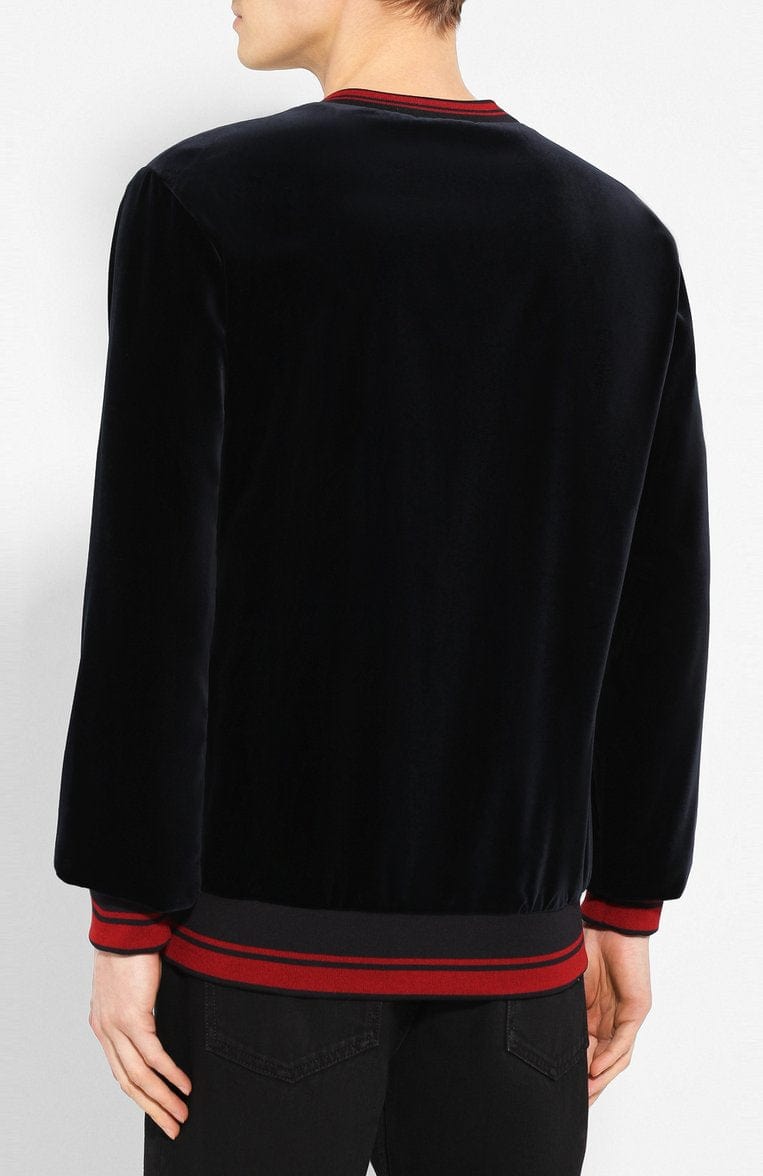 Dolce & Gabbana Napoleon Print Velvet Sweatshirt | Sendegaro