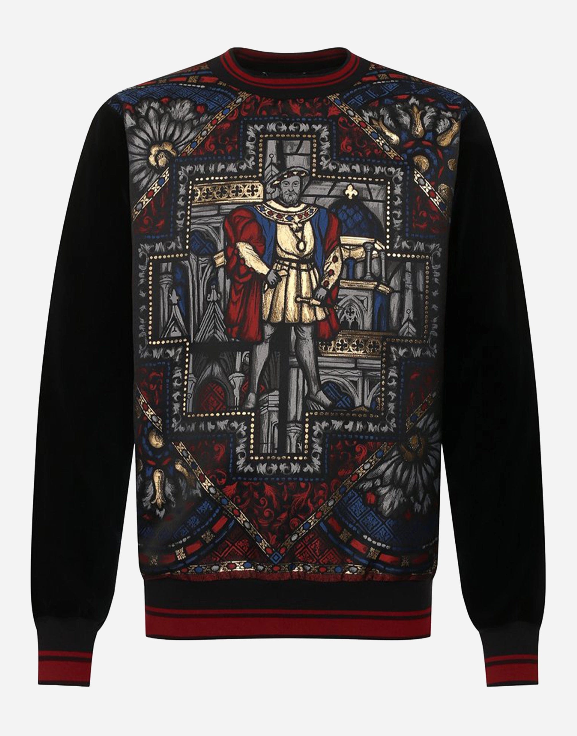 Dolce & Gabbana Napoleon Print Velvet Sweatshirt