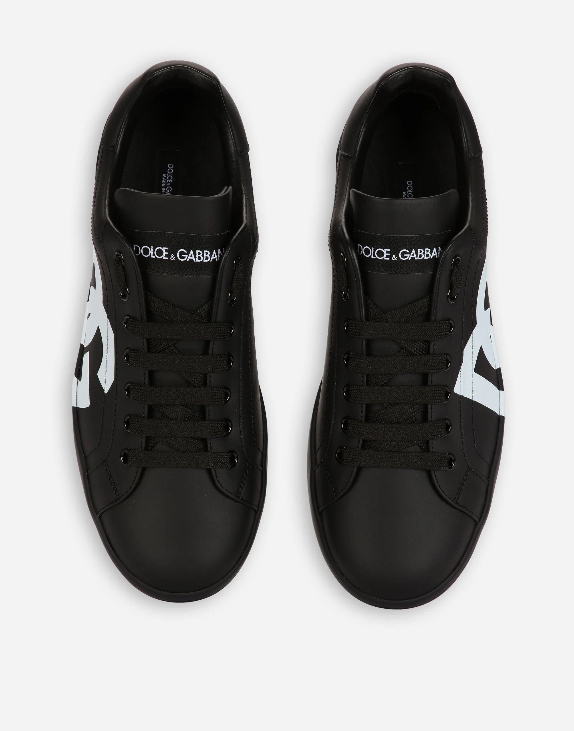 Dolce & Gabbana Nappa Portofino Sneakers With DG Logo