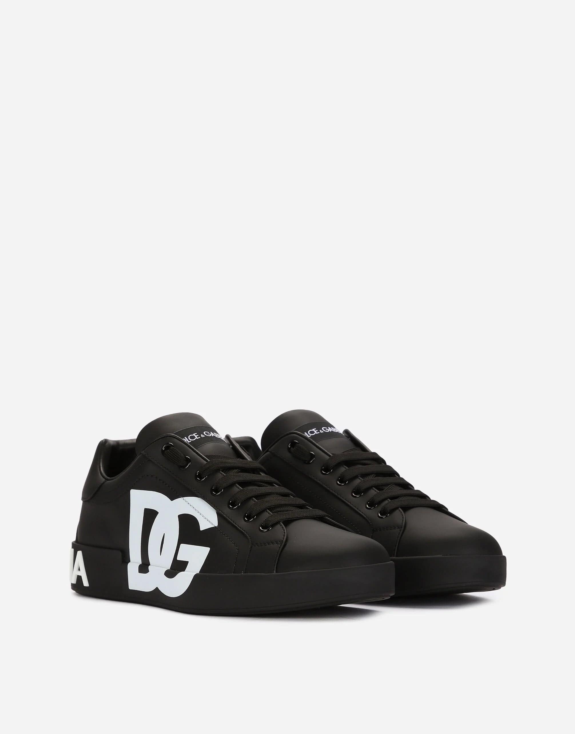 Dolce & Gabbana Nappa Portofino Sneakers With DG Logo