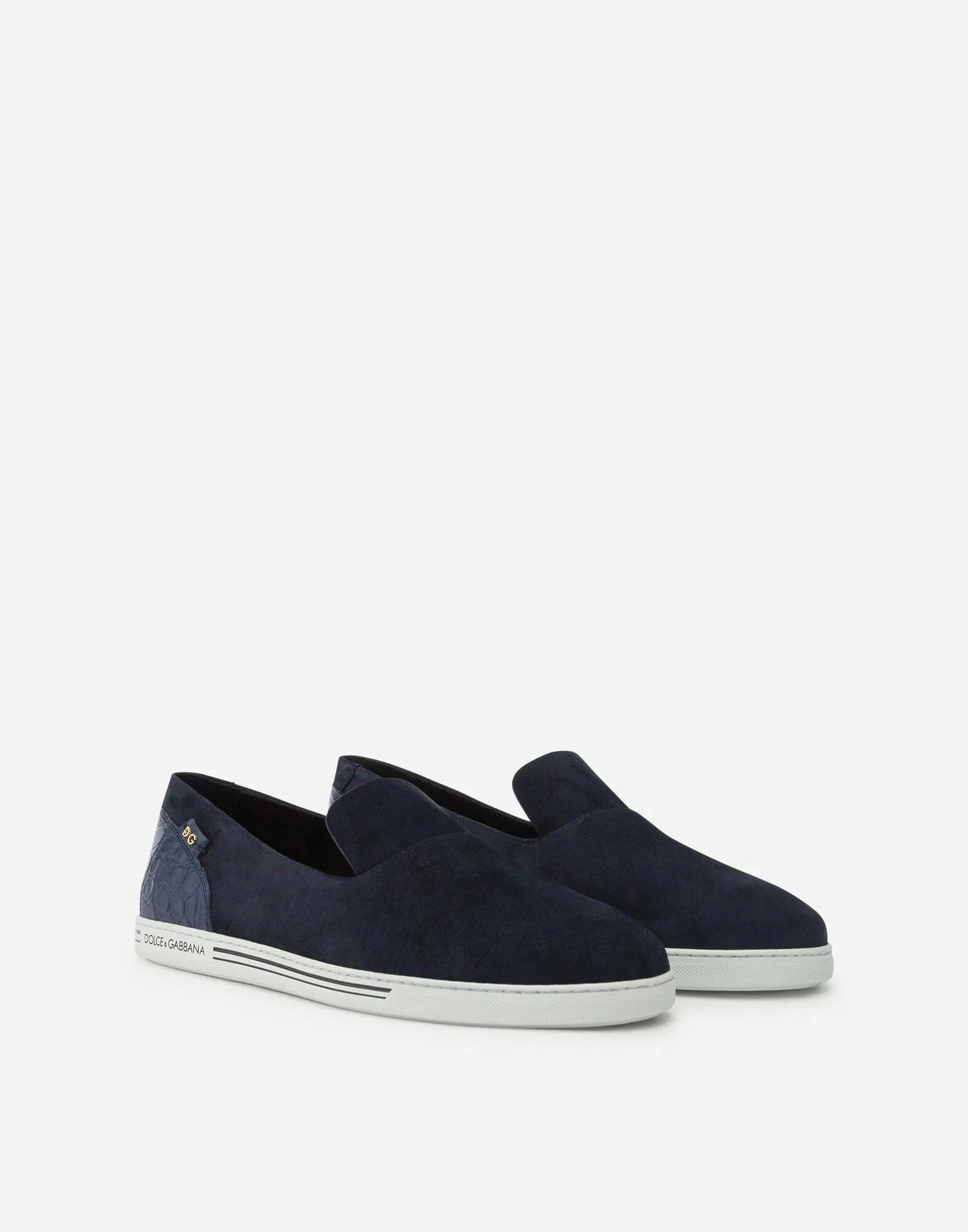 Dolce & Gabbana Navy Saint Tropez Suede Slippers