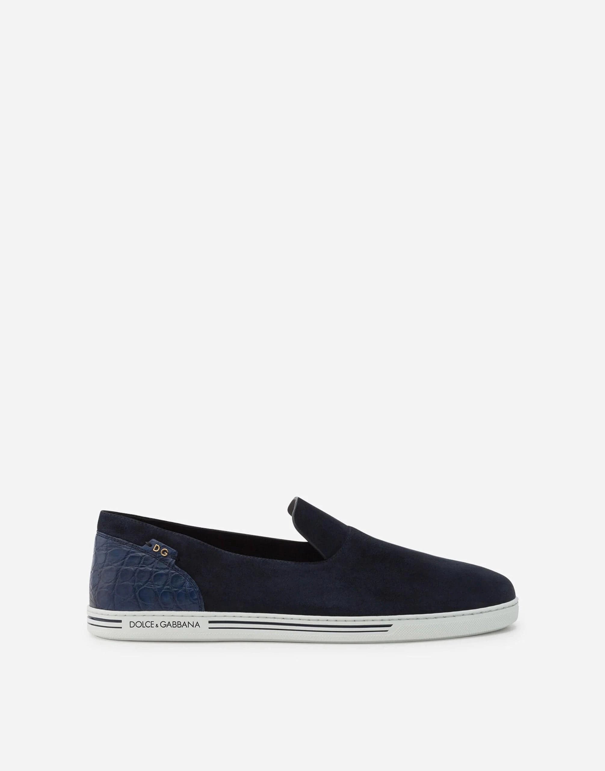 Dolce & Gabbana Navy Saint Tropez Suede Slippers