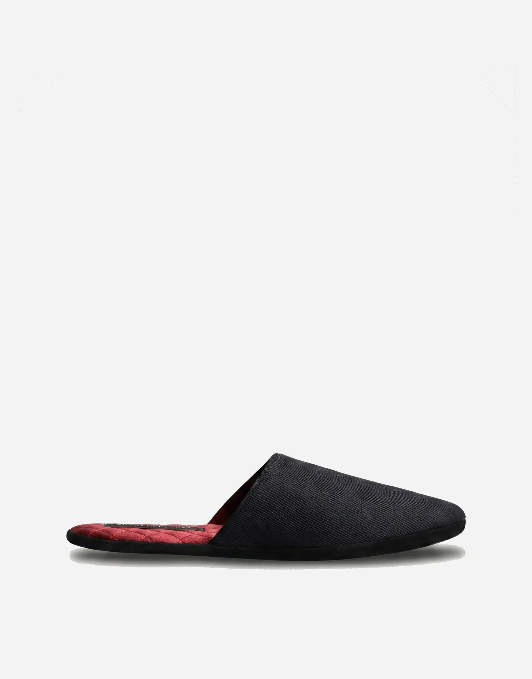 Dolce & Gabbana Navy Wool Open-Back Slippers