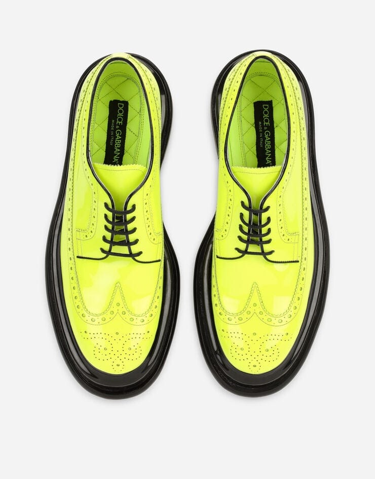 Dolce & Gabbana Neon Patent Leather Derby Shoes