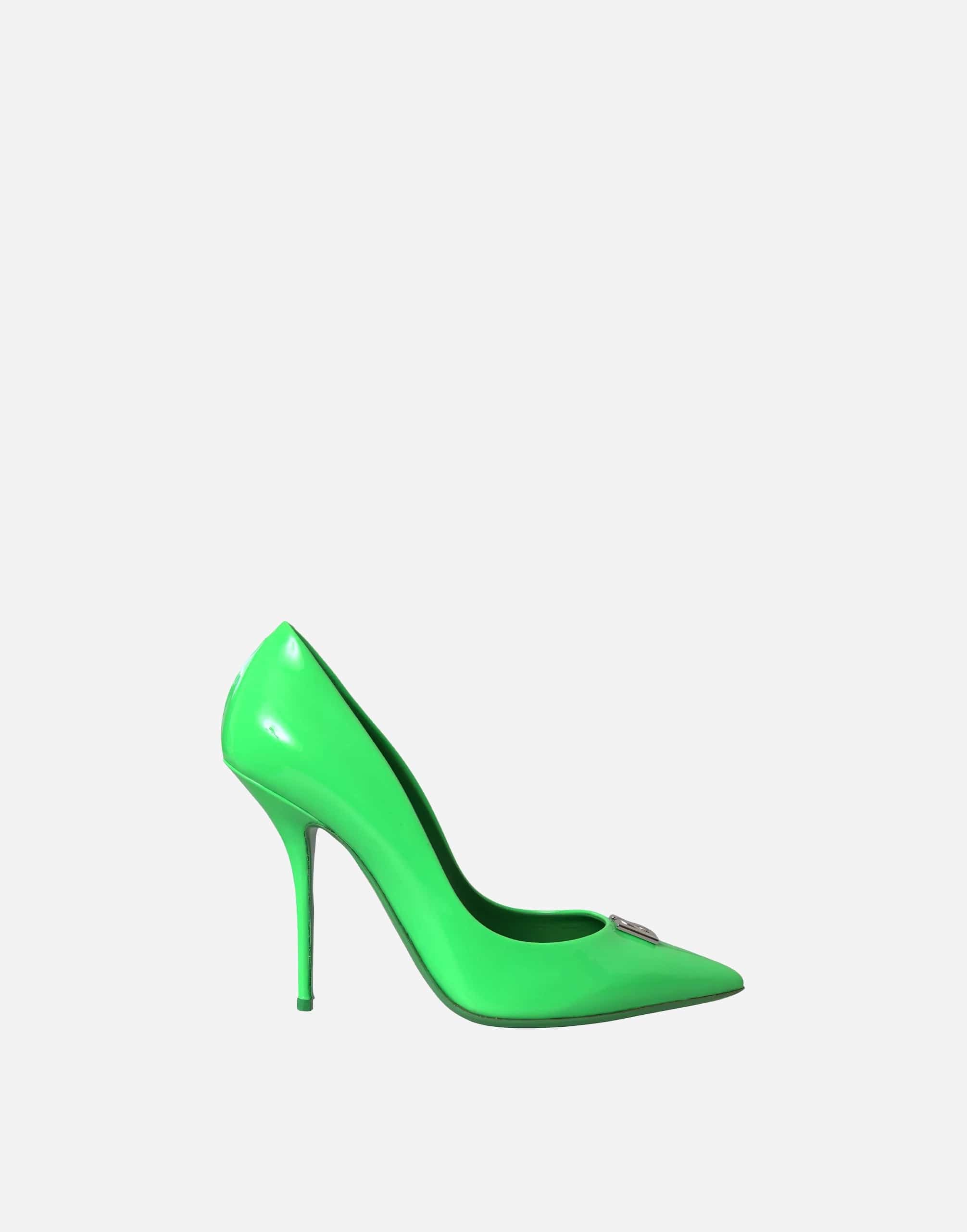 Dolce & Gabbana Neon Patent Leather Pumps With Logo