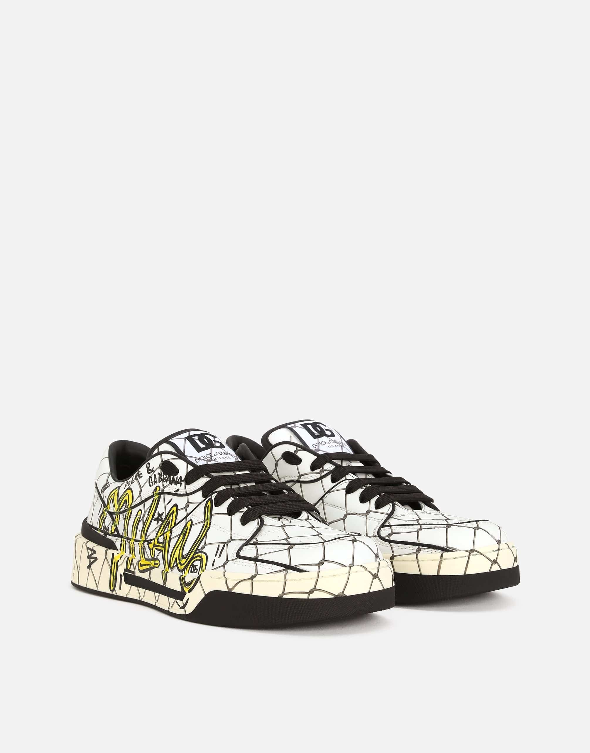 美品 DOLCE ＆ GABBANA ペイント スニーカー 37.5 Dolce & Gabbana ハンドペイント白スニーカー 37 ドルガバ