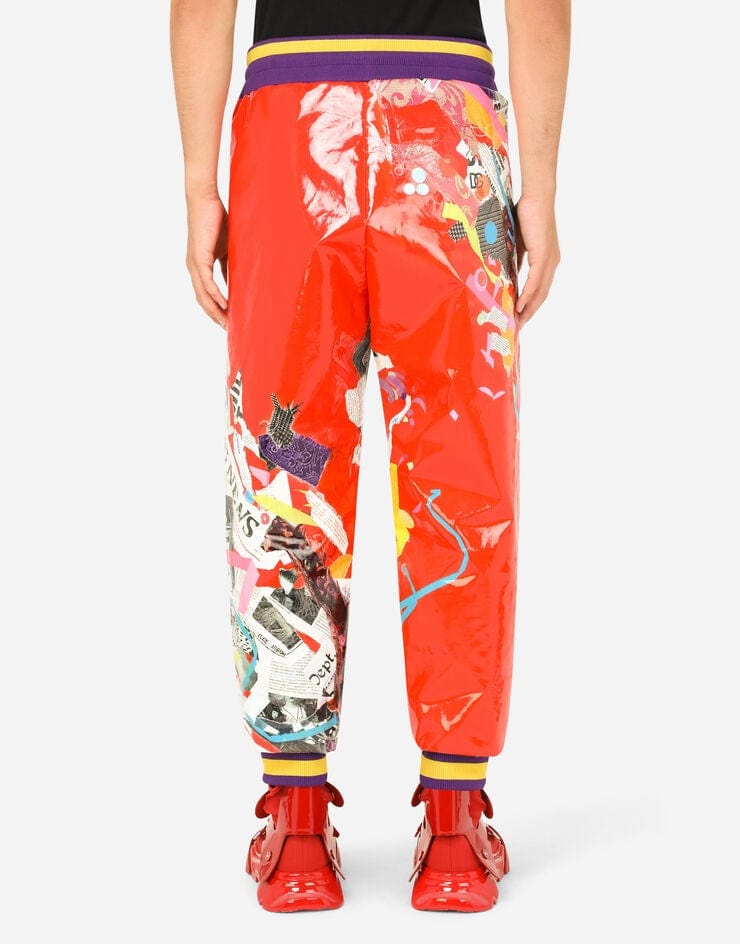 Dolce & Gabbana Newspaper Patchwork Print Jogging Pants