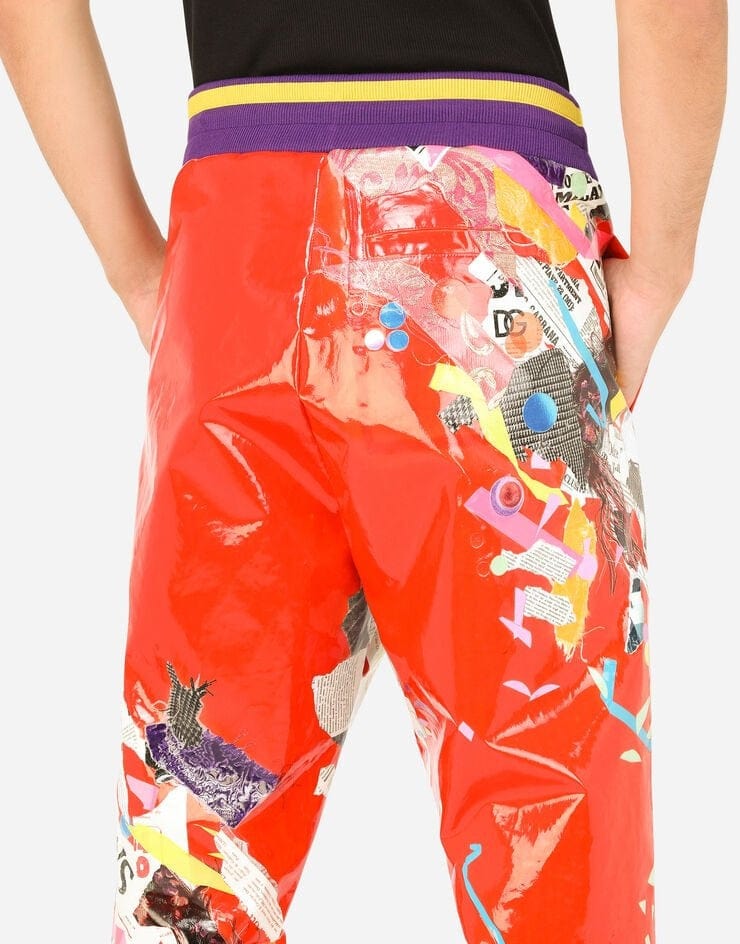 Dolce & Gabbana Newspaper Patchwork Print Jogging Pants