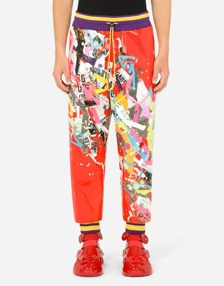 Dolce & Gabbana Newspaper Patchwork Print Jogging Pants