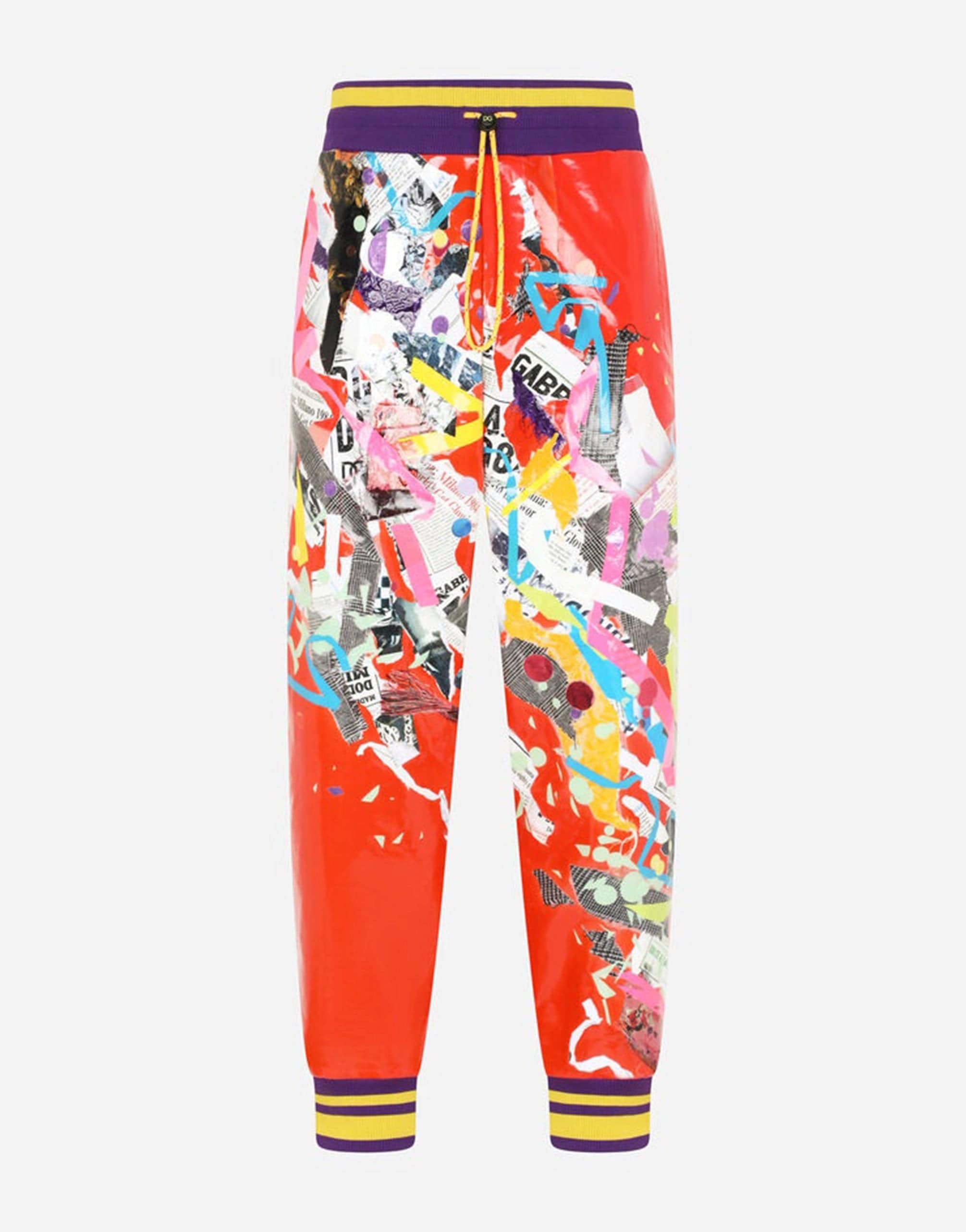 Dolce & Gabbana Newspaper Patchwork Print Jogging Pants