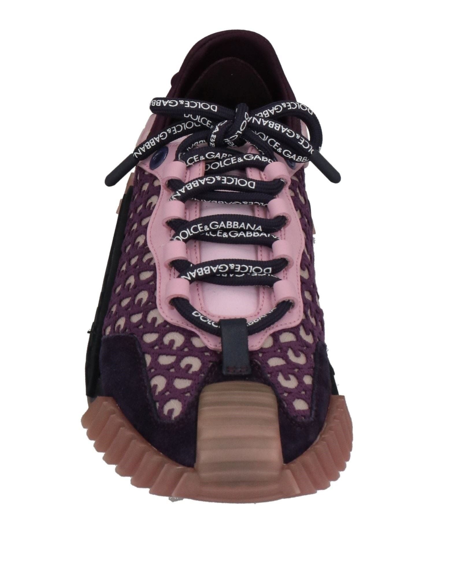 新品同様　DOLCE&GABBANA ダークブラウン 編み込みシューズ Dolce & Gabbana NS1 スリッポン ミックス素材スニーカー | Sendegaro JP