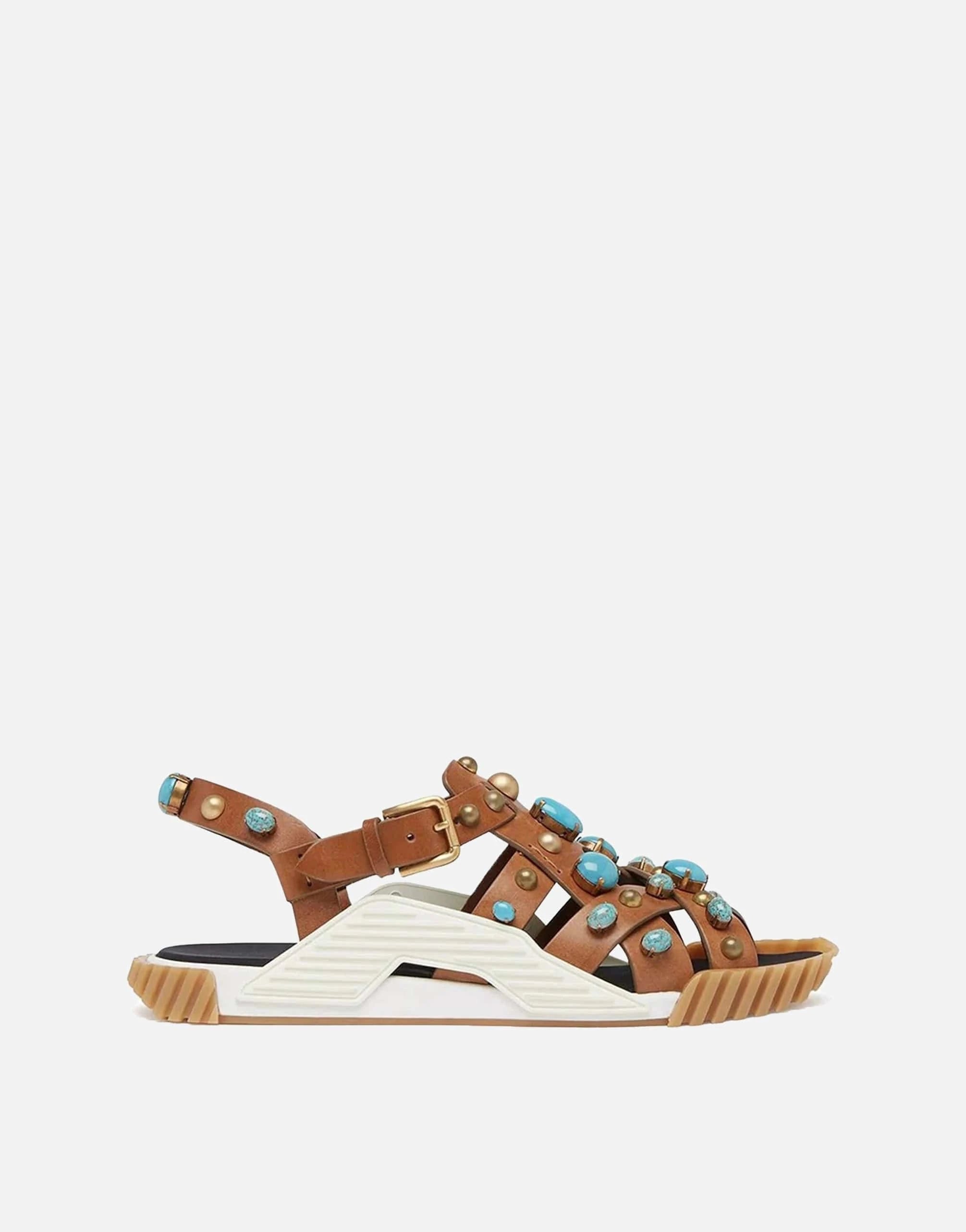 Dolce & Gabbana NS1 Stone-Embellished Leather Sandals