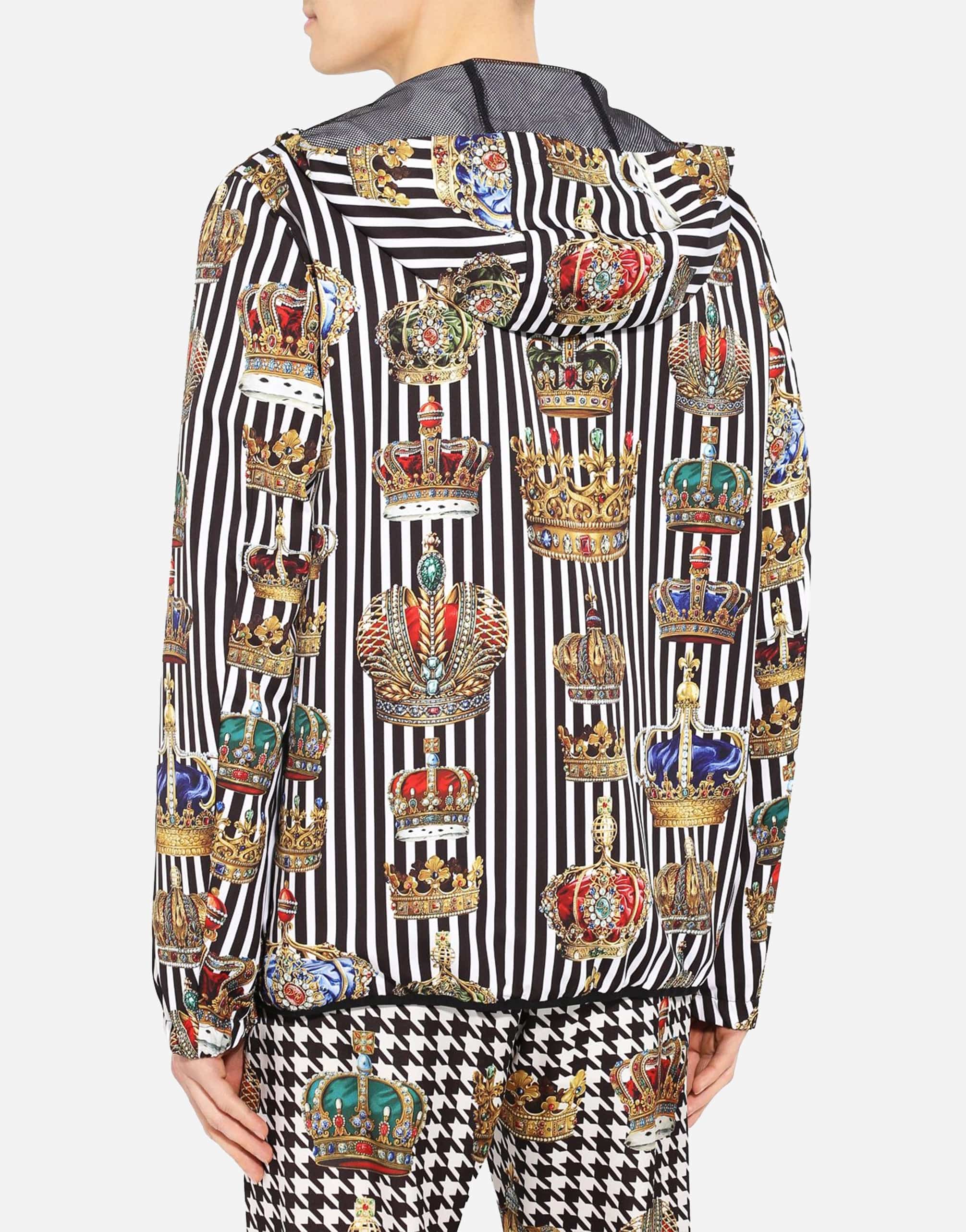 Dolce & Gabbana Nylon Jacket In Crown Print