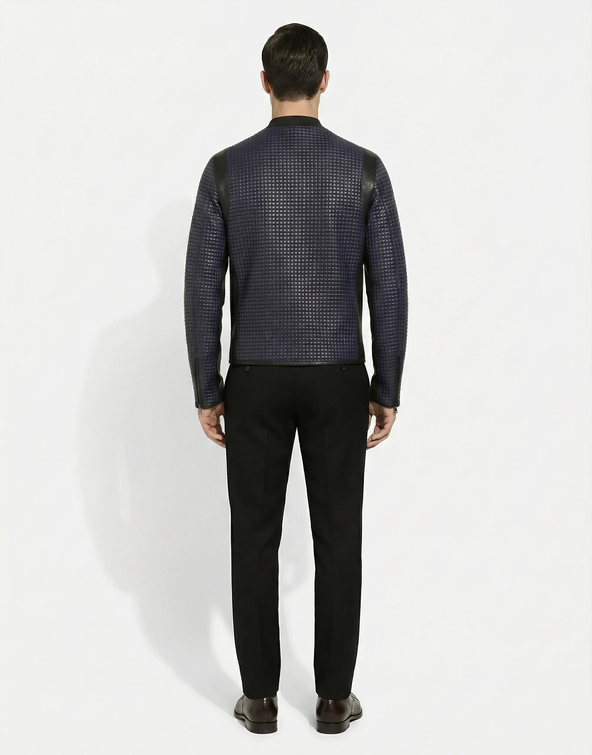 Dolce & Gabbana Nylon Leather Trim Bomber Jacket