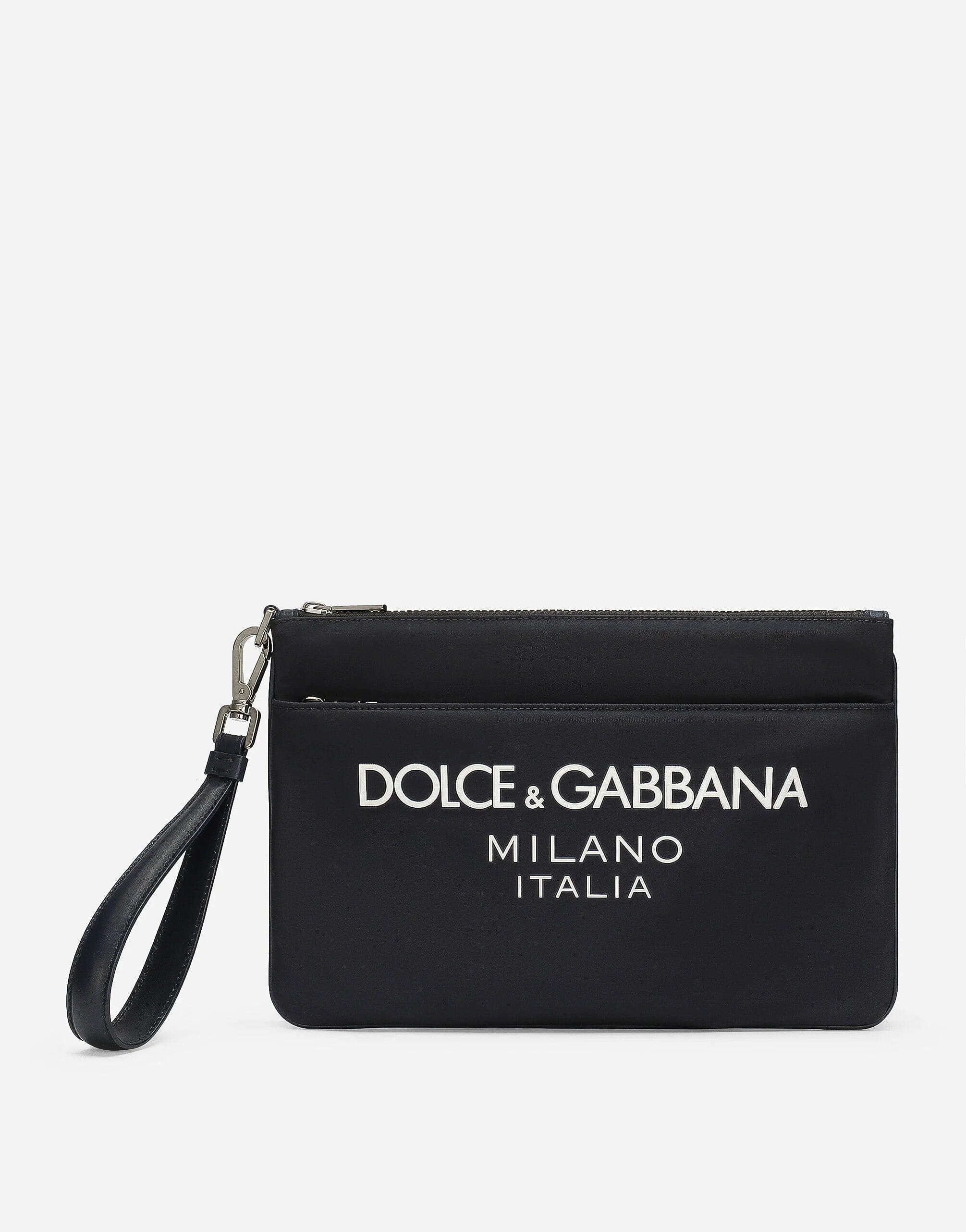 Dolce & Gabbana Nylon Logo Clutch In Blue