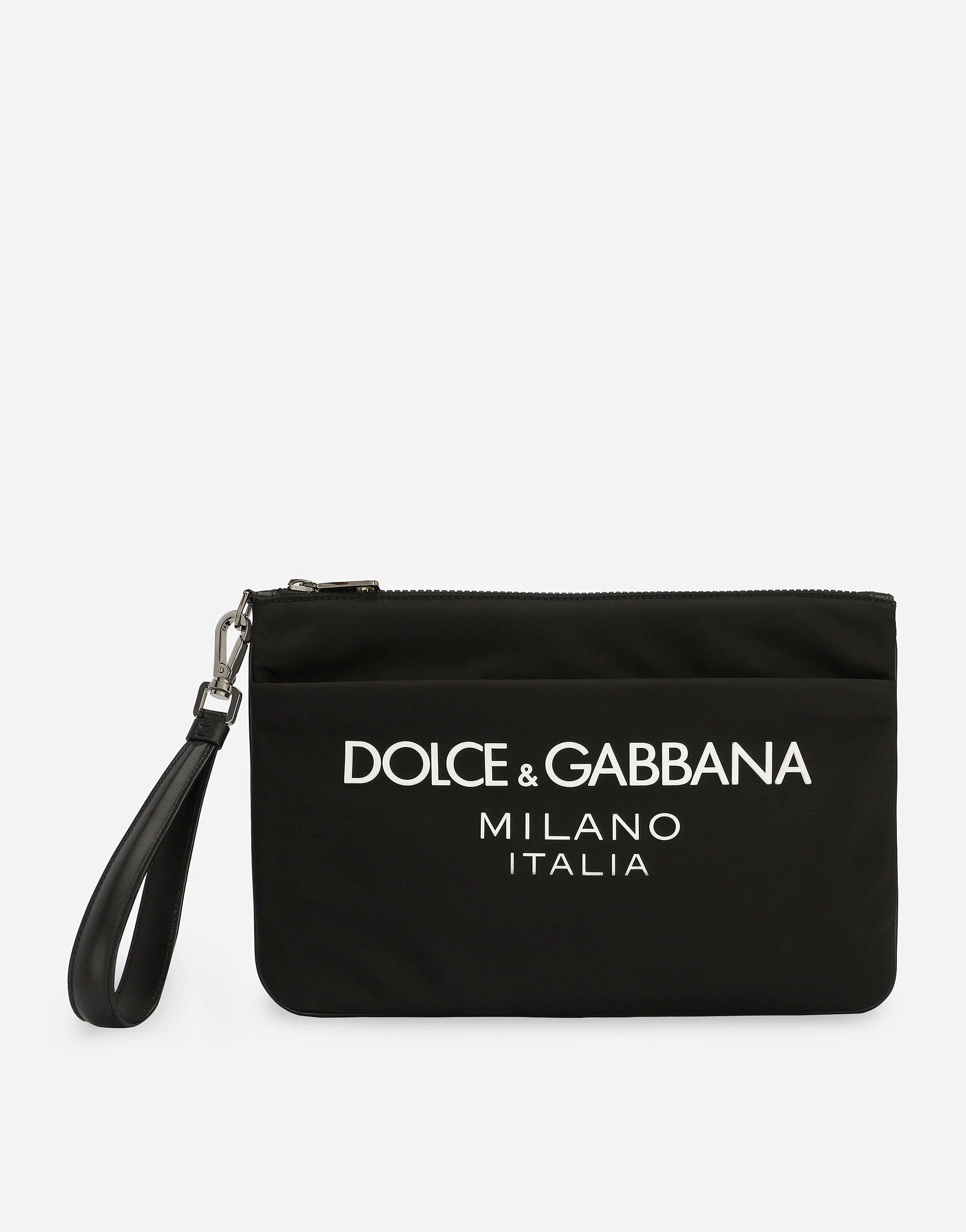 Dolce & Gabbana Nylon Pouch With Rubberized Logo