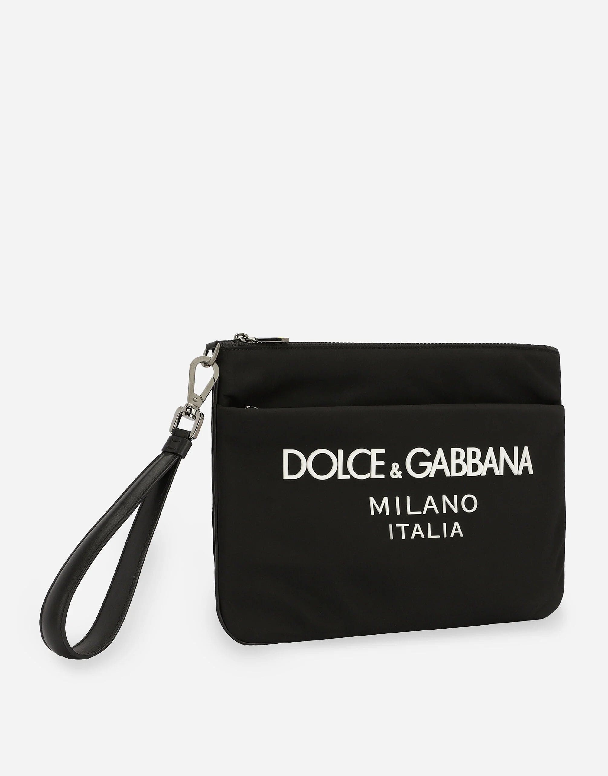 Dolce & Gabbana Nylon Pouch With Rubberized Logo