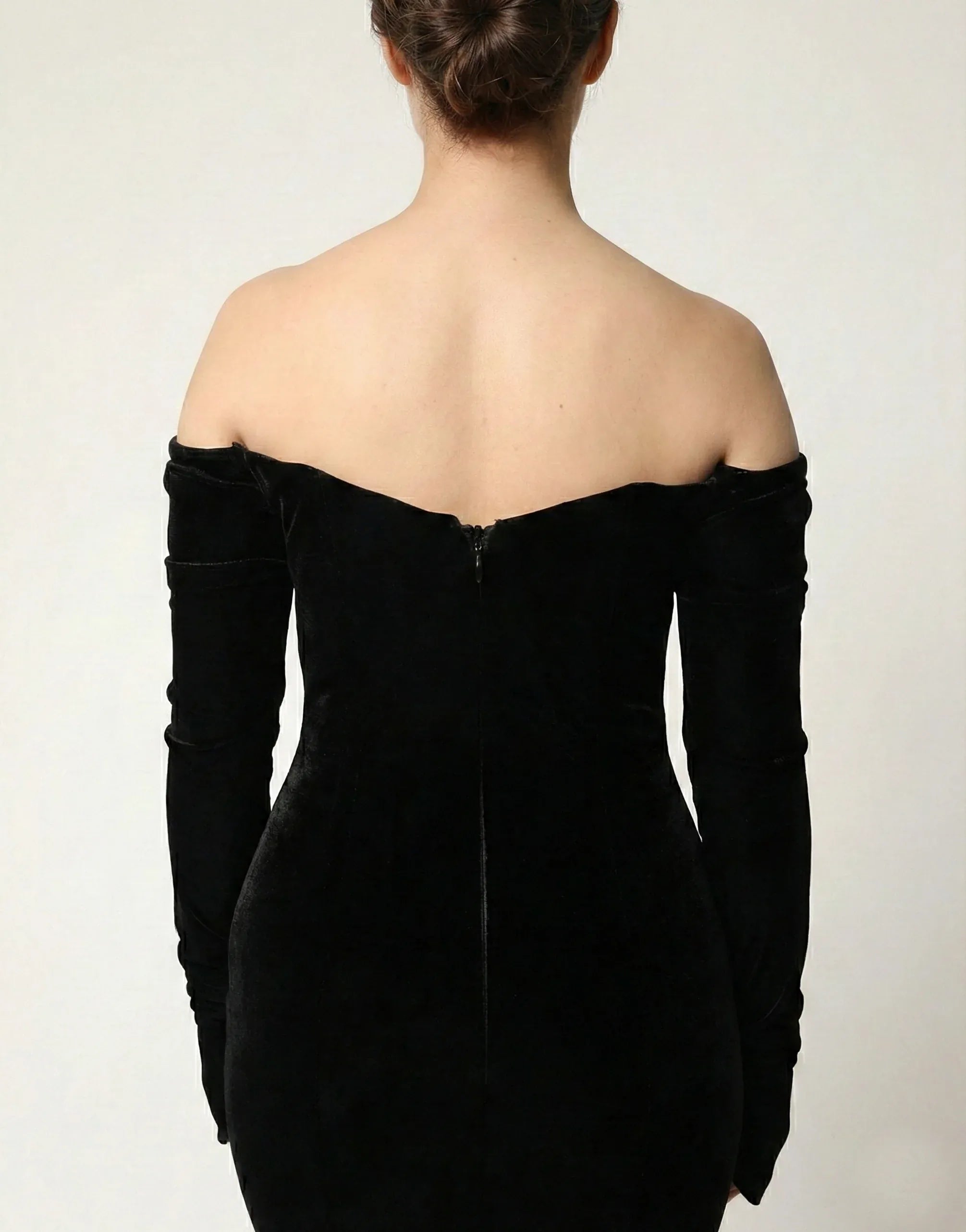 Dolce & Gabbana Off-Shoulder Black Velvet Gown
