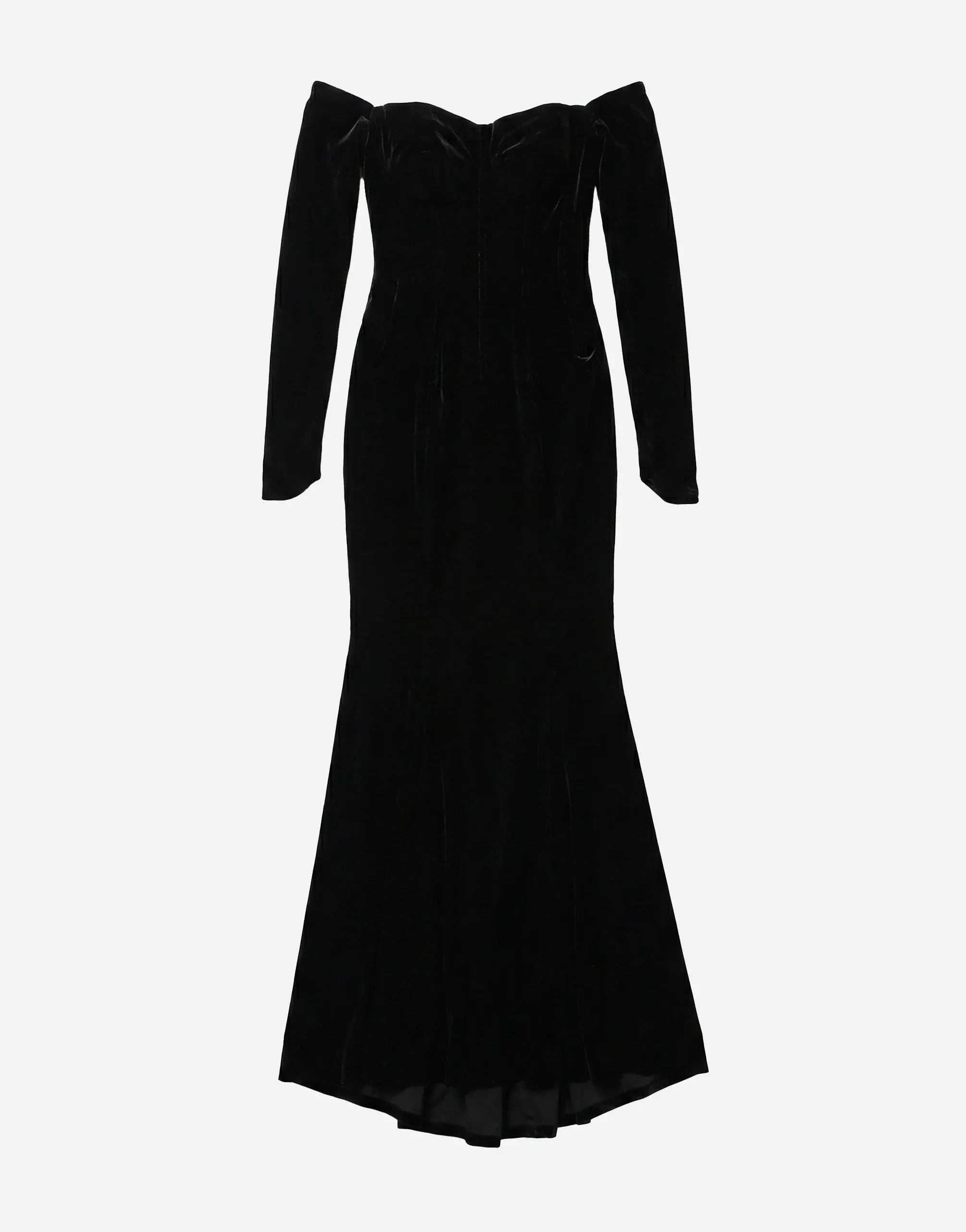 knee length dresses for ladies Dolce & Gabbana Off-Shoulder Black Velvet Gown