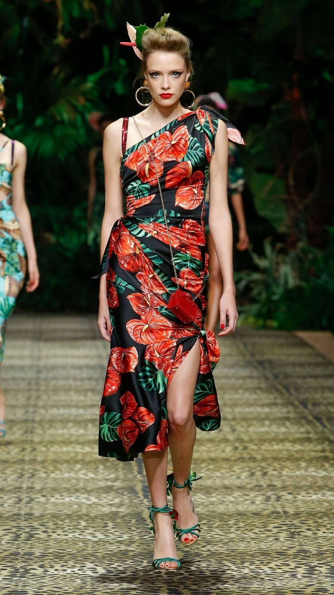 Dolce & Gabbana One-Shoulder Longuette Dress In Charmeuse