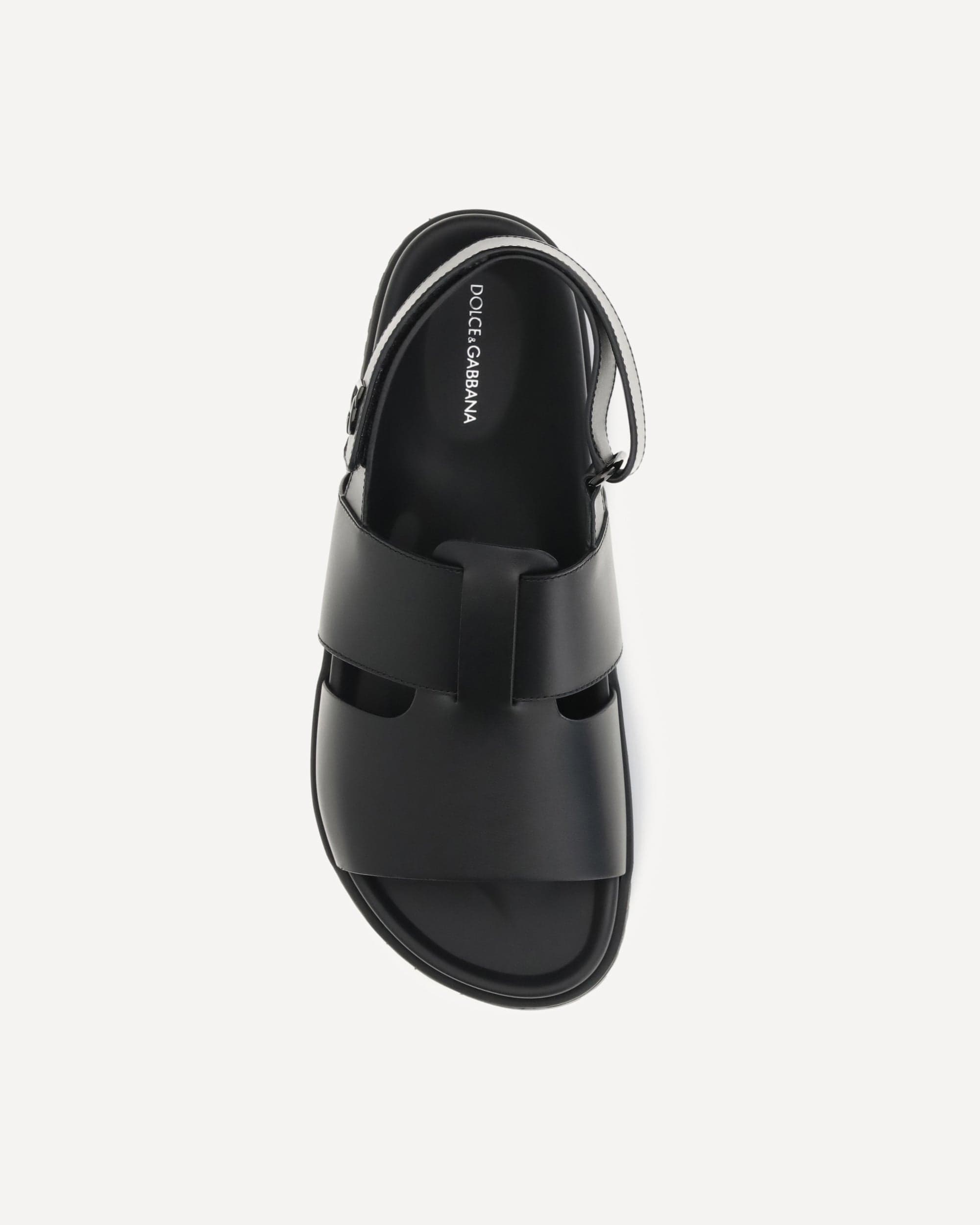 Dolce & Gabbana Open-Toe Leather Sandals