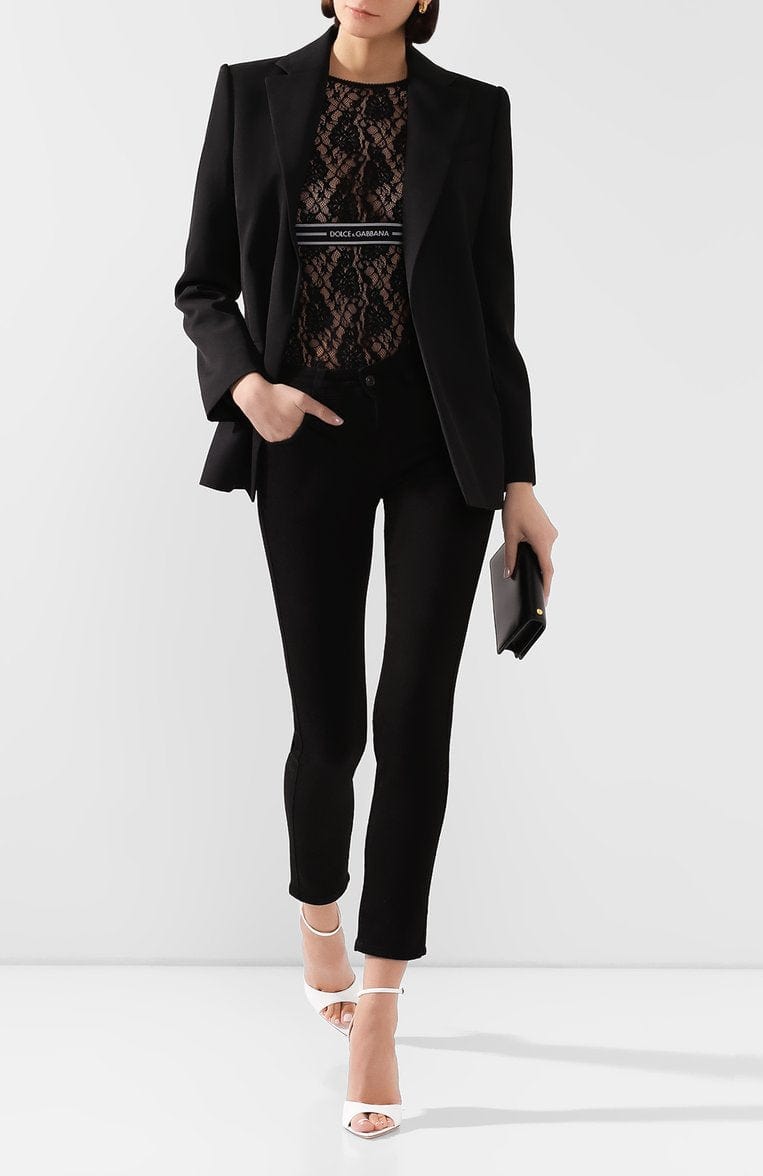 Dolce & Gabbana Openwork Lace Long Sleeve Top