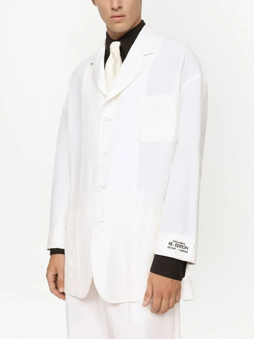 Dolce & Gabbana Dolce & Gabbana Oversize Single-Breasted Linen And Silk Blazer