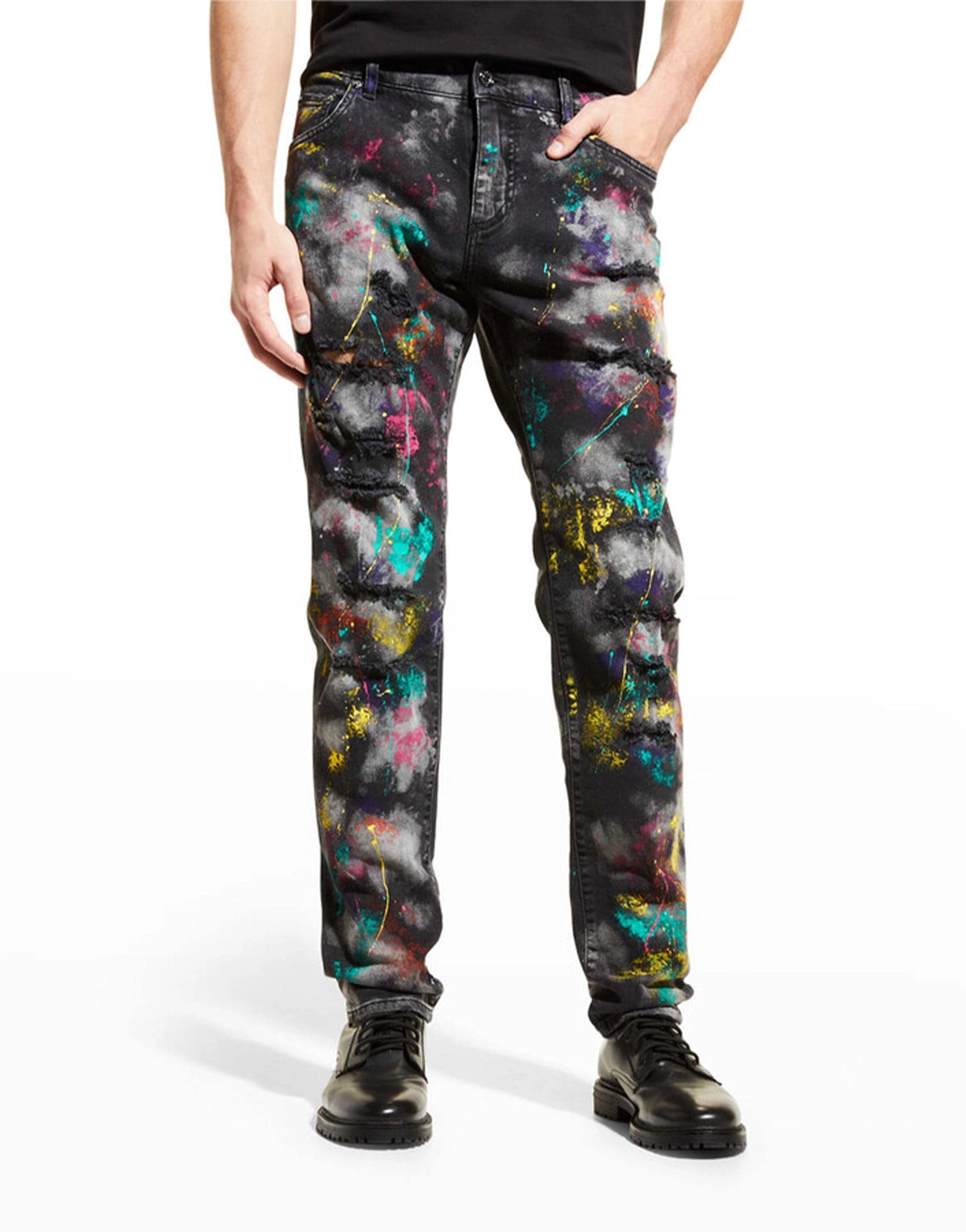 Dolce & Gabbana Paint-Print Jeans