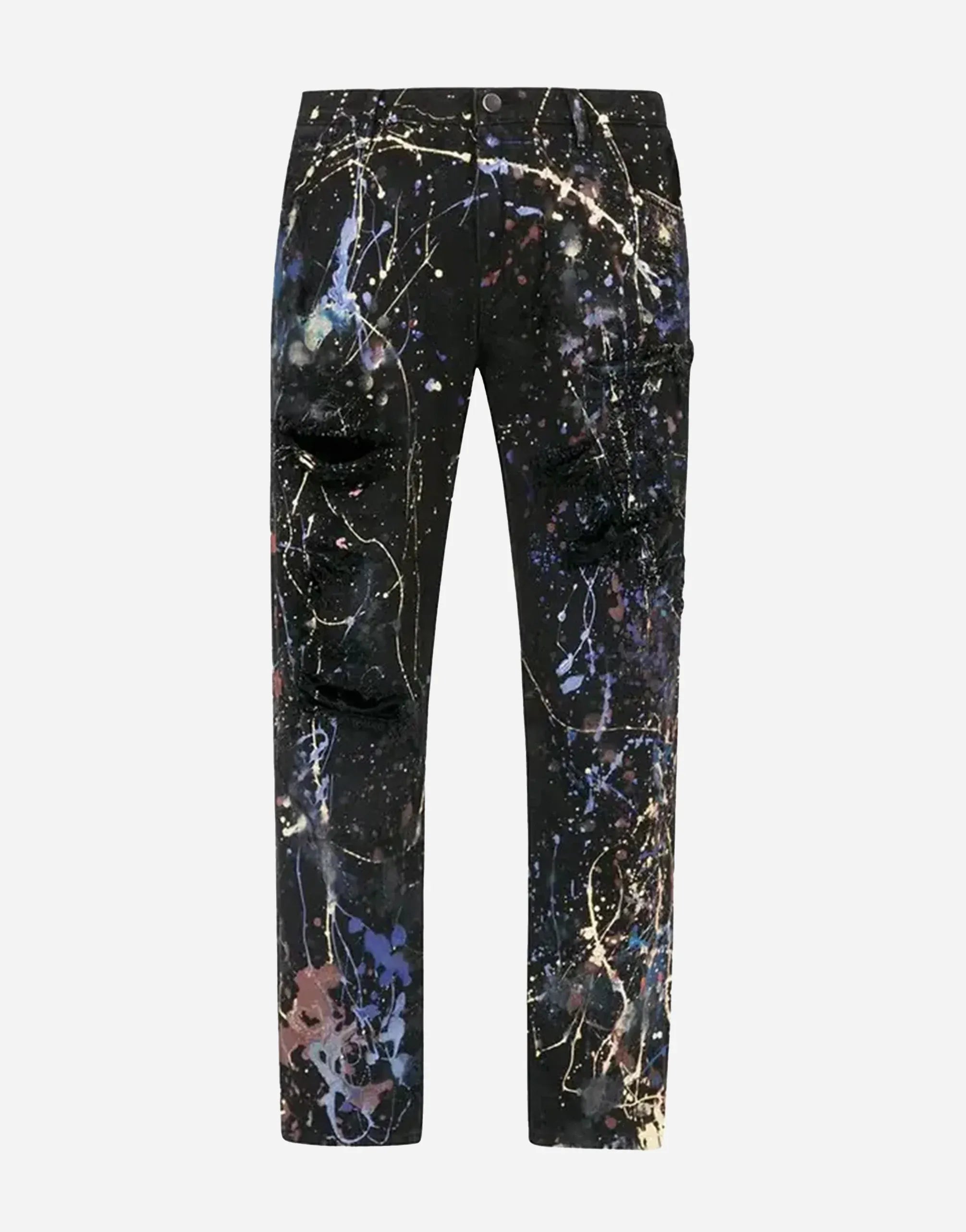 Dolce & Gabbana Paint-Splatter Distressed Slim-Fit Jeans