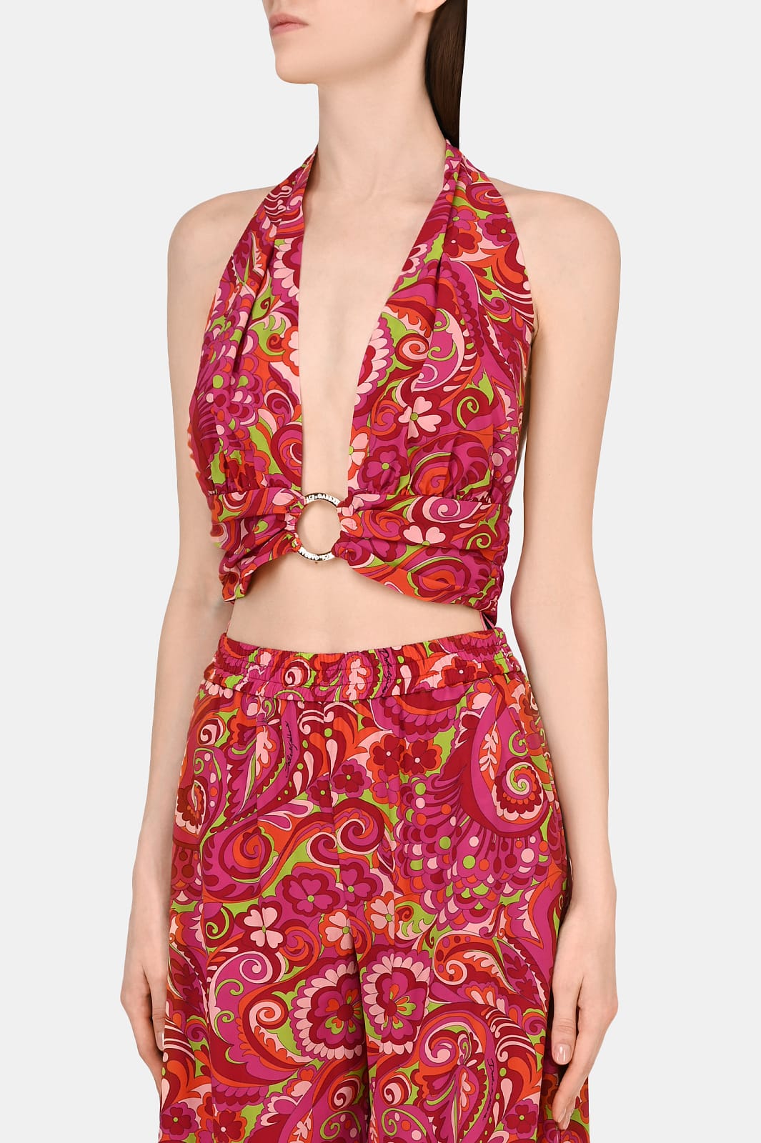 Dolce & Gabbana ペイズリー柄ホルターネッククロップトップ