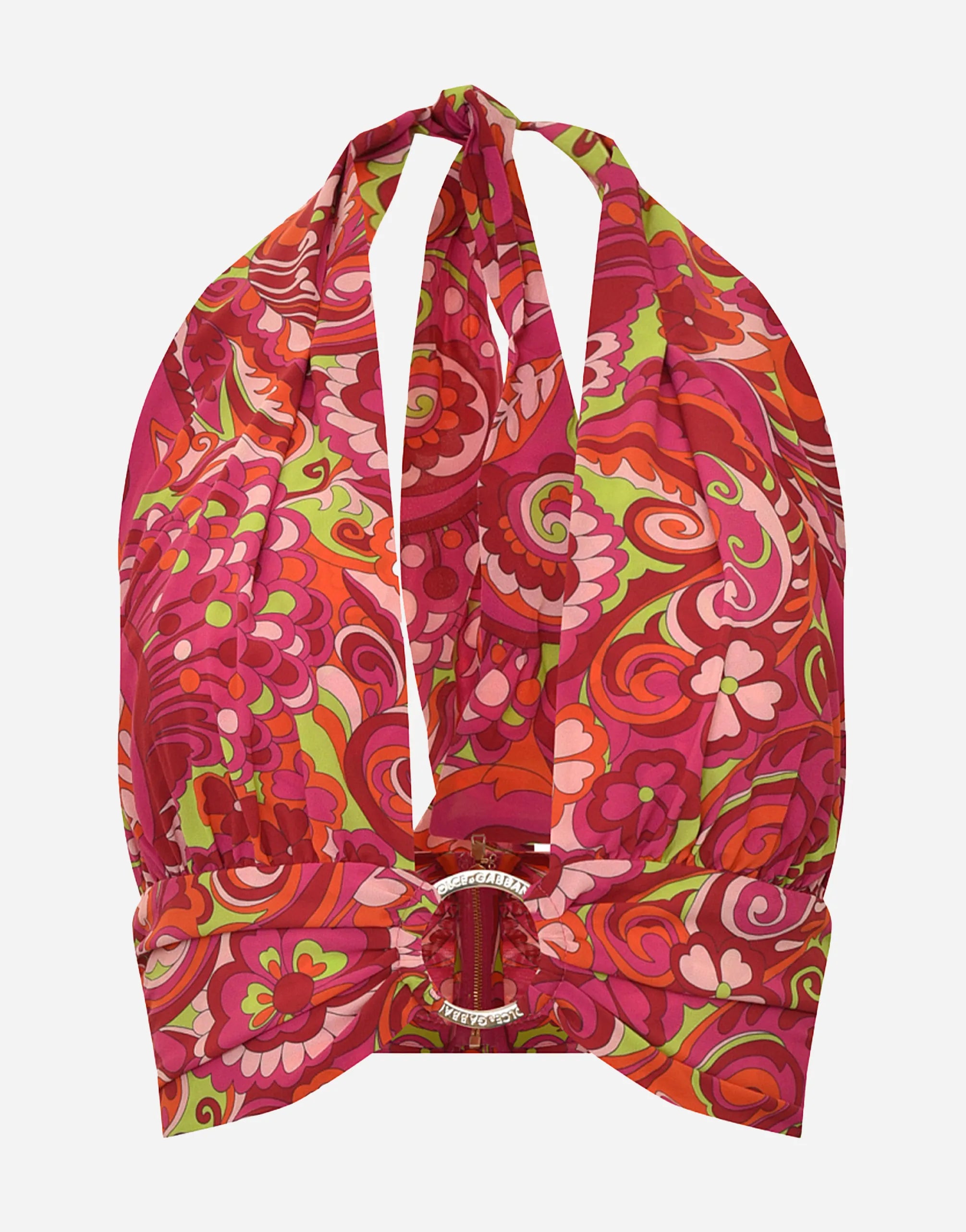 Dolce & Gabbana Dolce & Gabbana Paisley Halterneck Crop Top