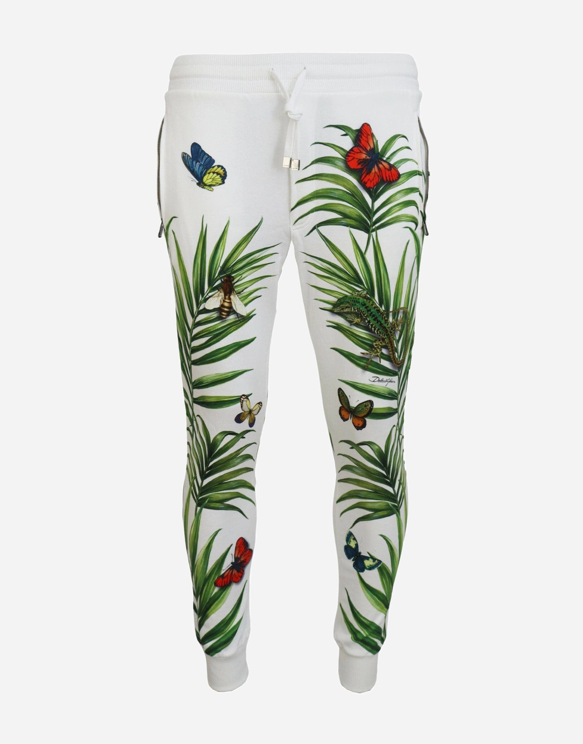 Dolce & Gabbana Palm And Insect Print Jersey Jogging Pants