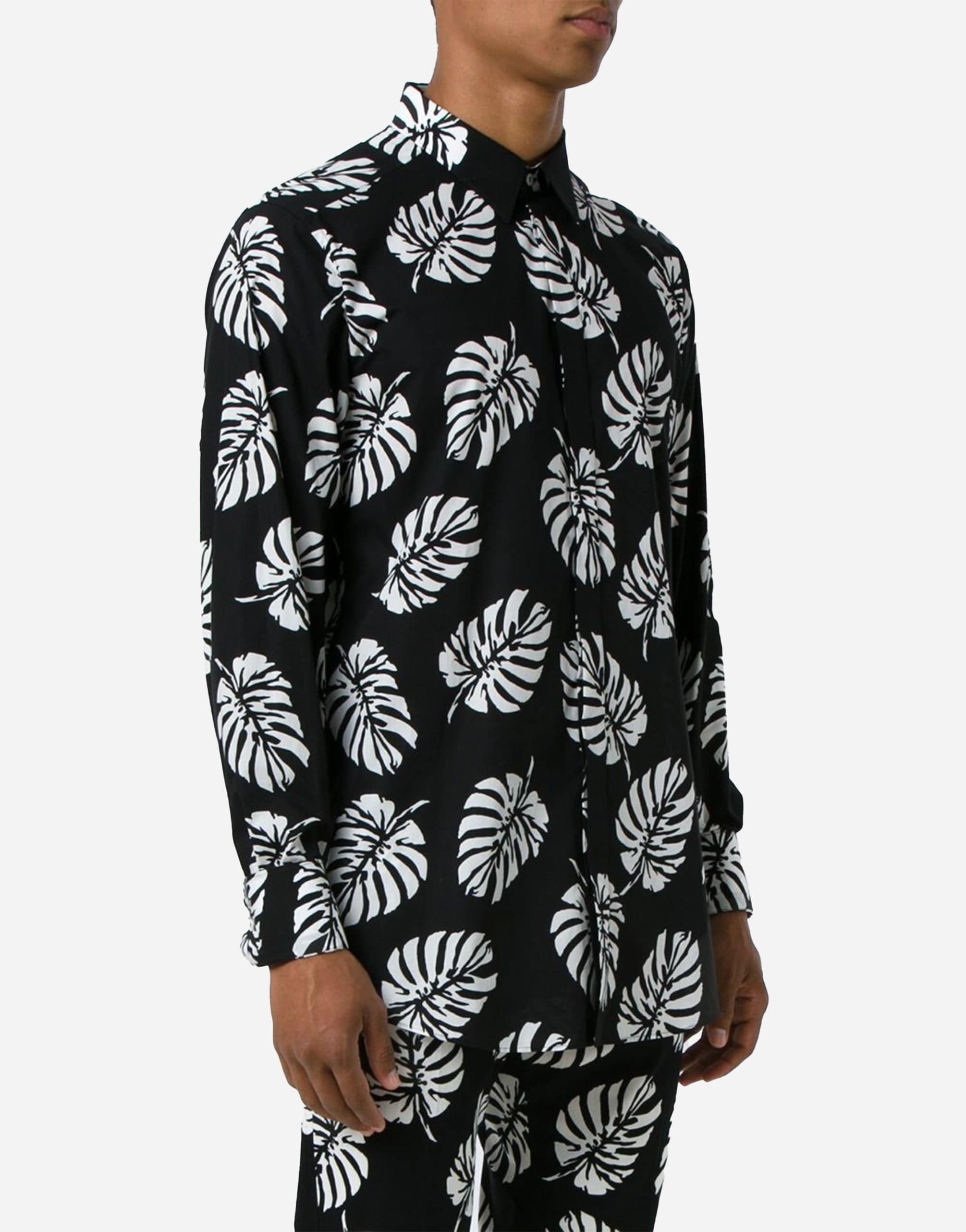 Camicia con stampa di foglie di palma