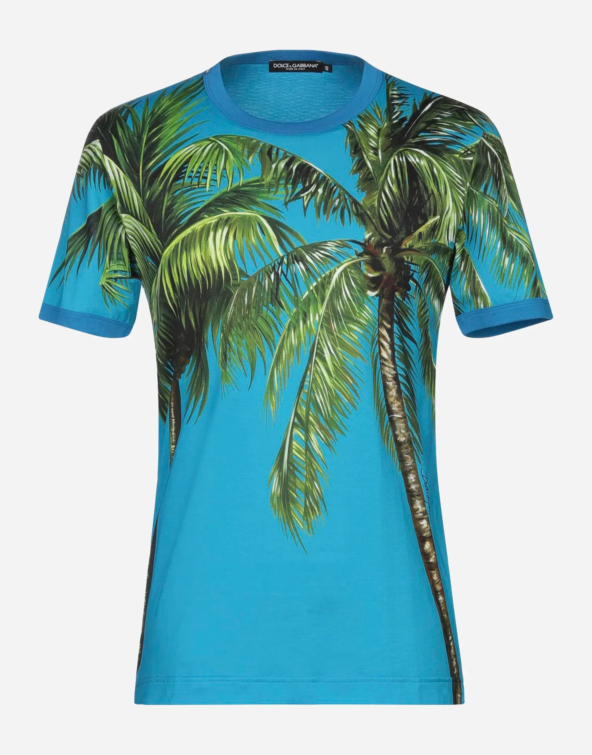 Dolce & Gabbana Palm Print Cotton T-Shirt