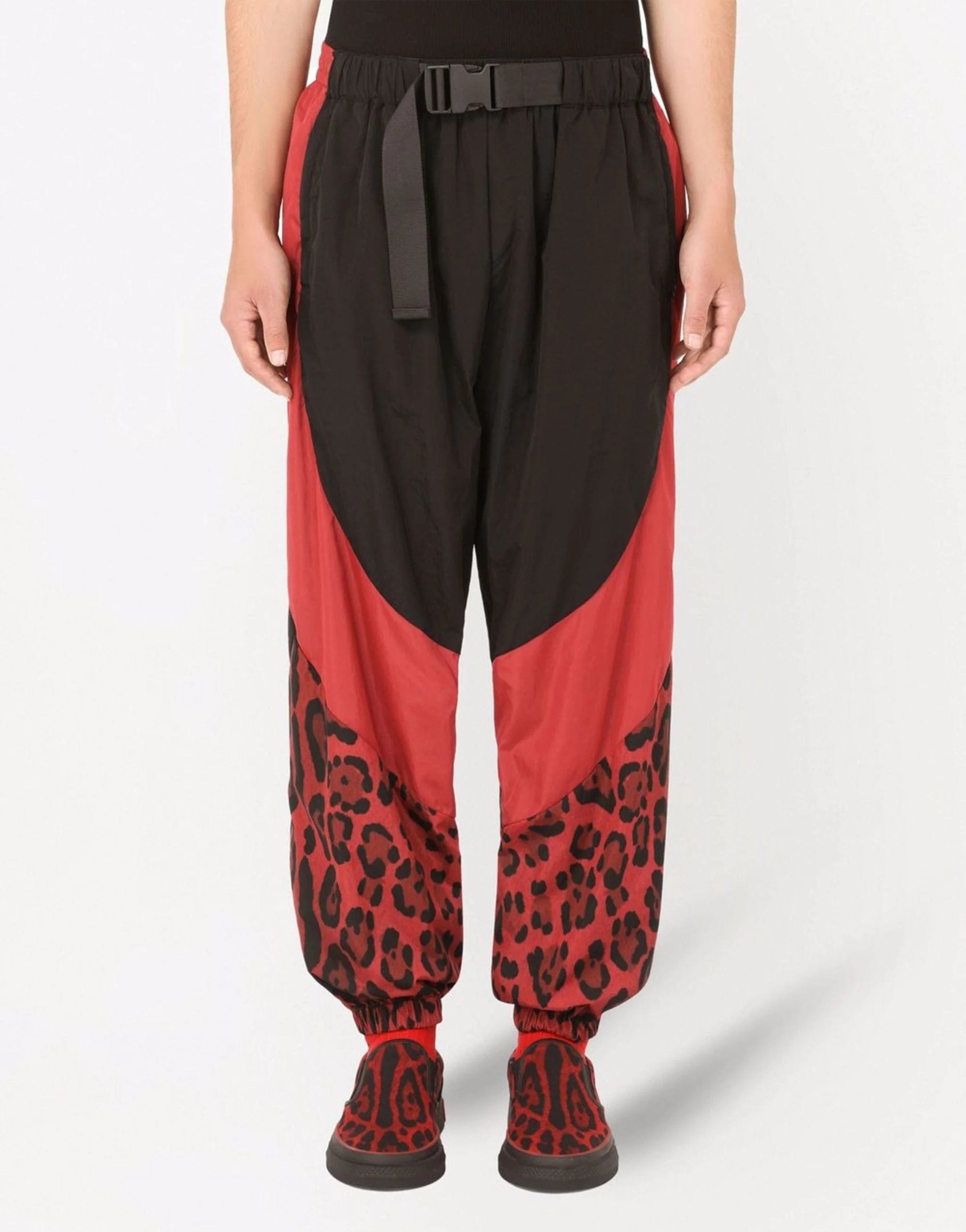 Panelled Leopard-Print Pants